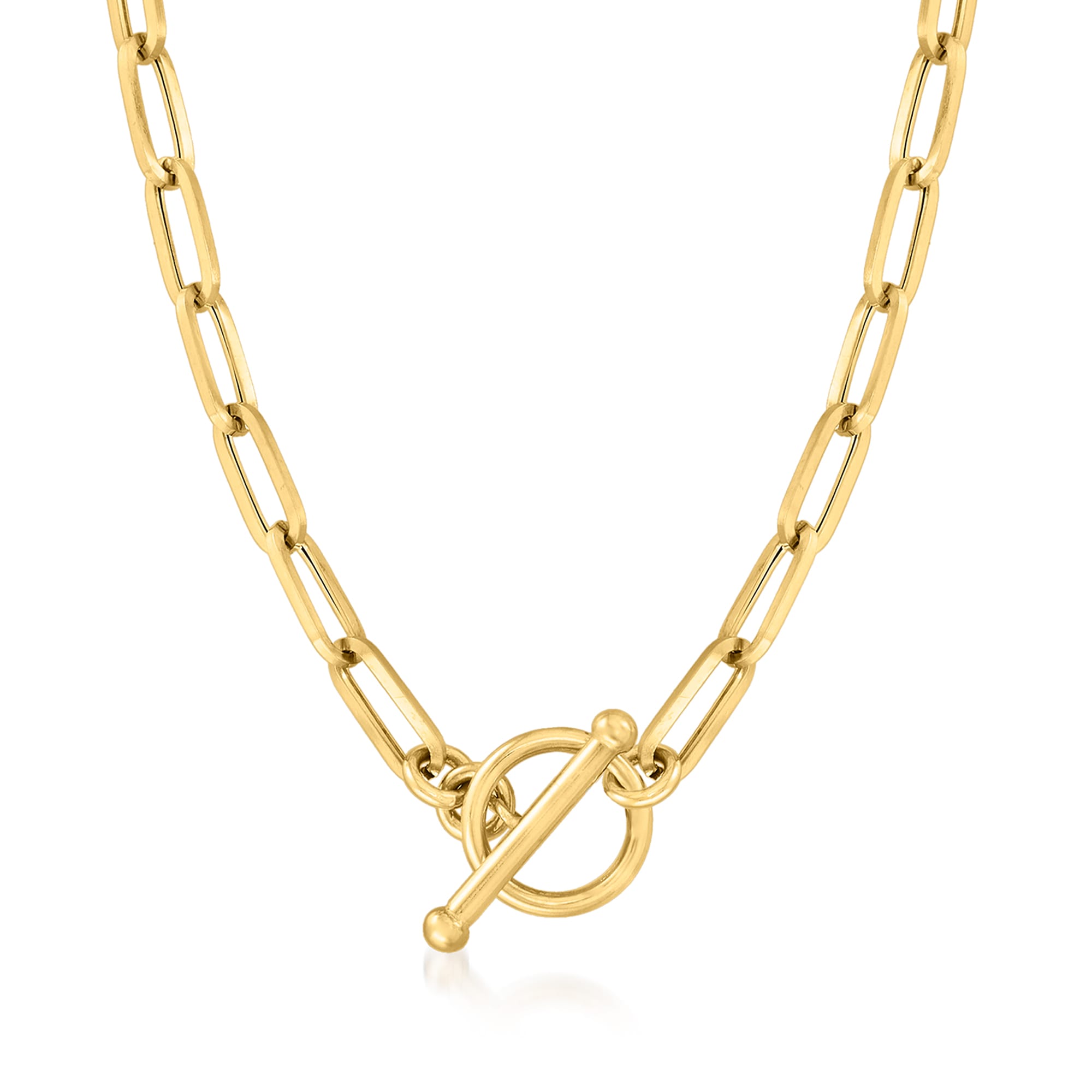 Italian 14kt Yellow Gold Paper Clip Link Toggle Necklace Ross Simons 