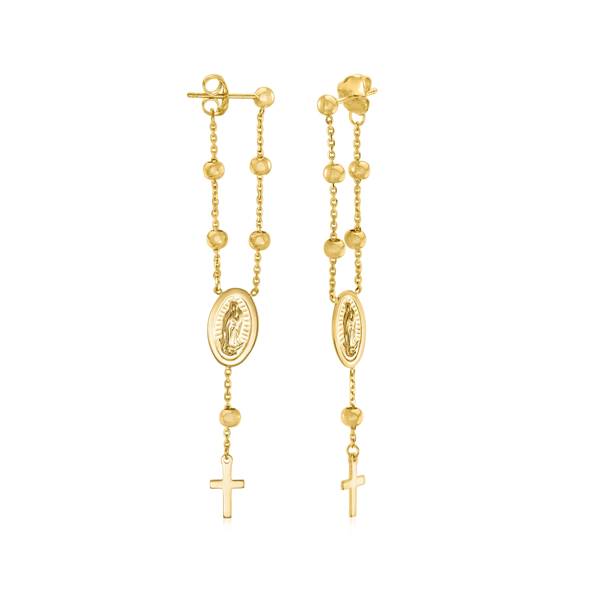 14kt Yellow Gold Rosary Drop Earrings | Ross-Simons