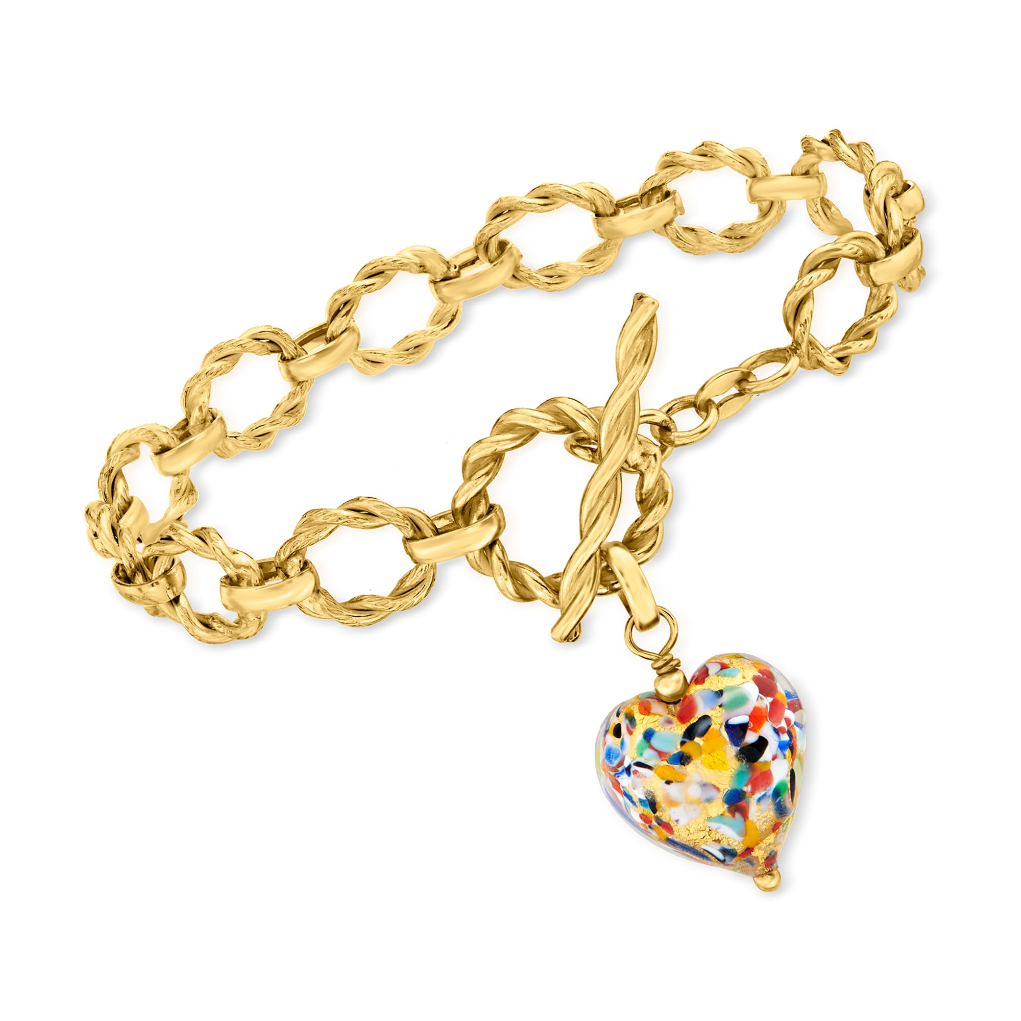 Ross-Simons Single Initial Italian Heart Charm Bracelet