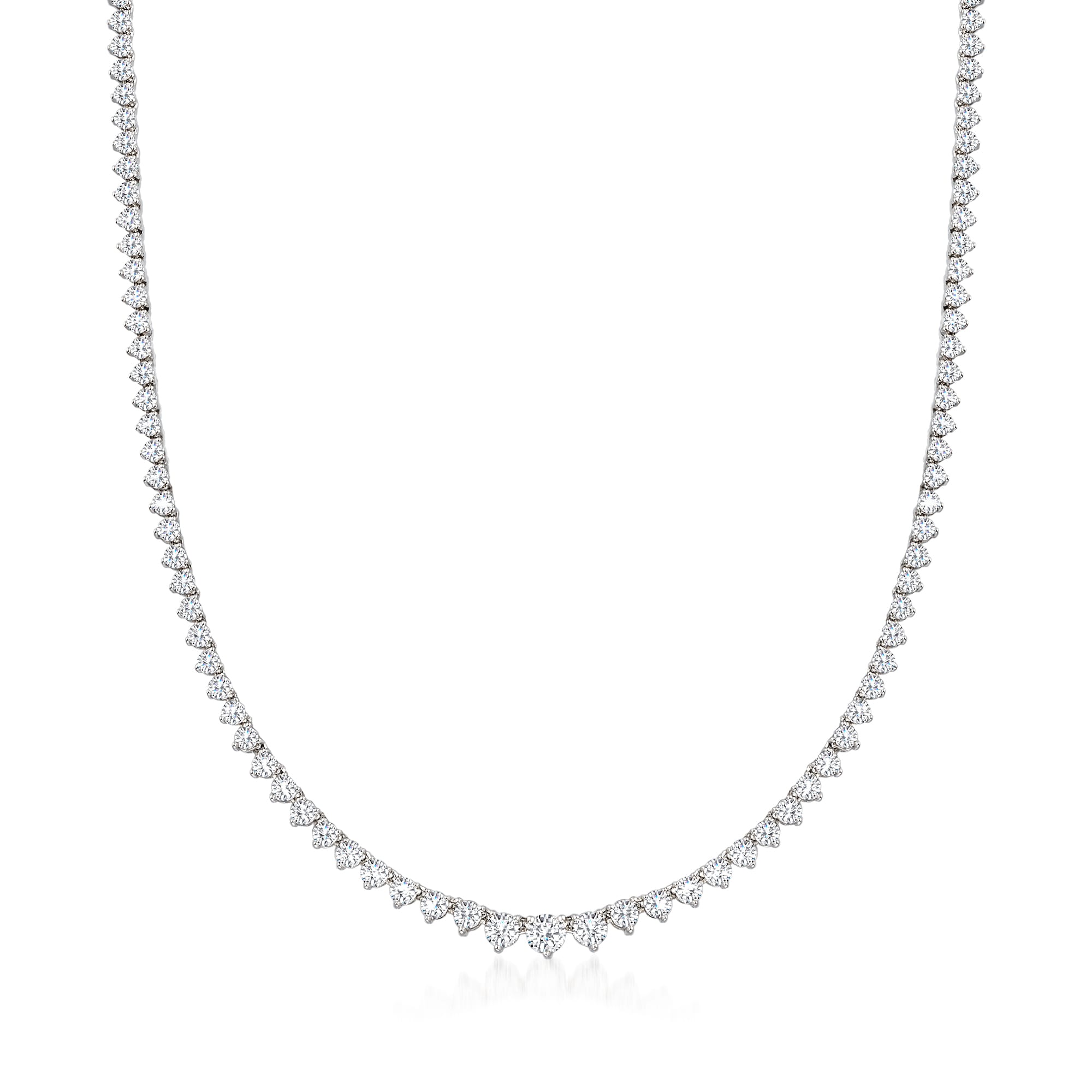10.00 ct. t.w. Diamond Tennis Necklace in 14kt White Gold. 17