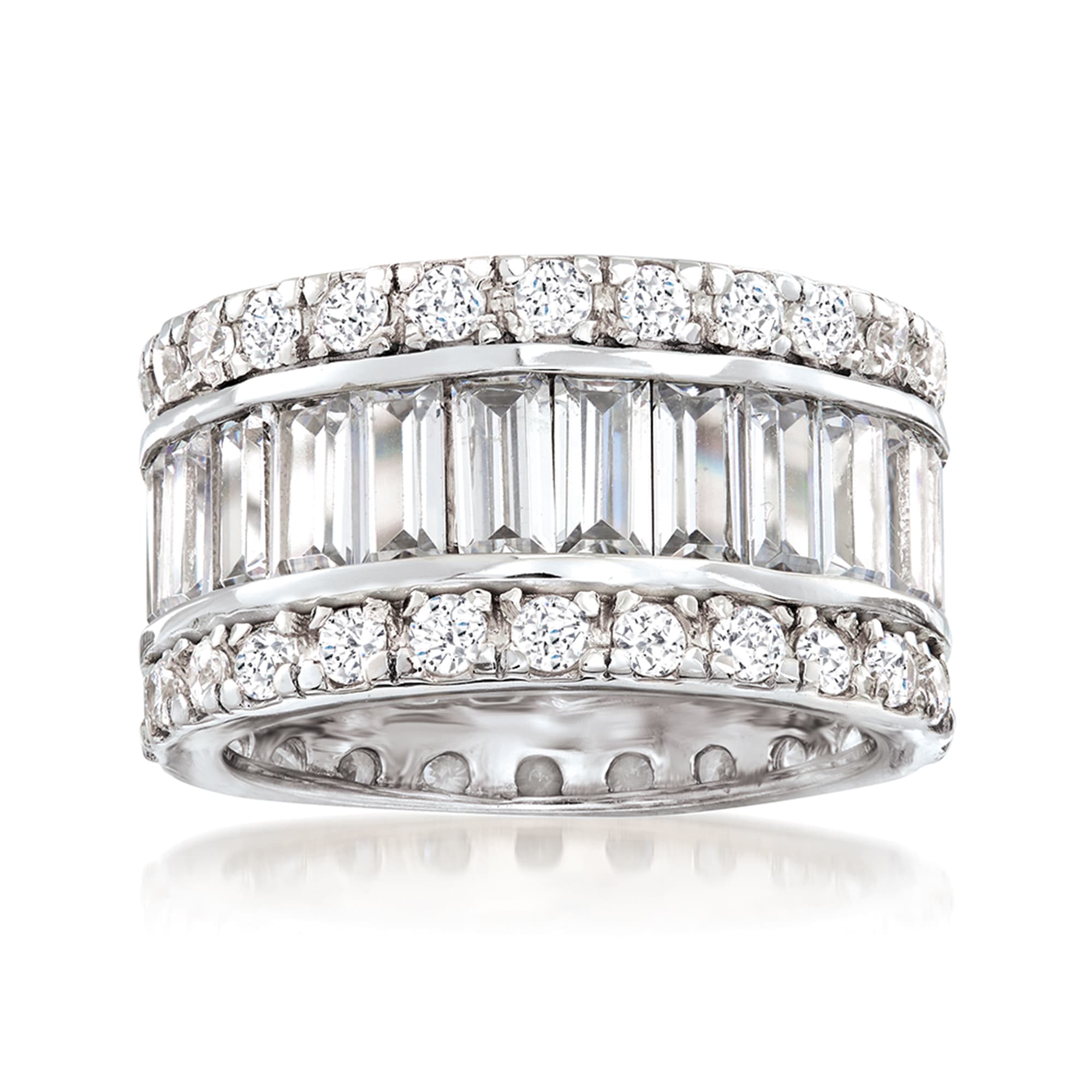 Cz baguette eternity on sale band
