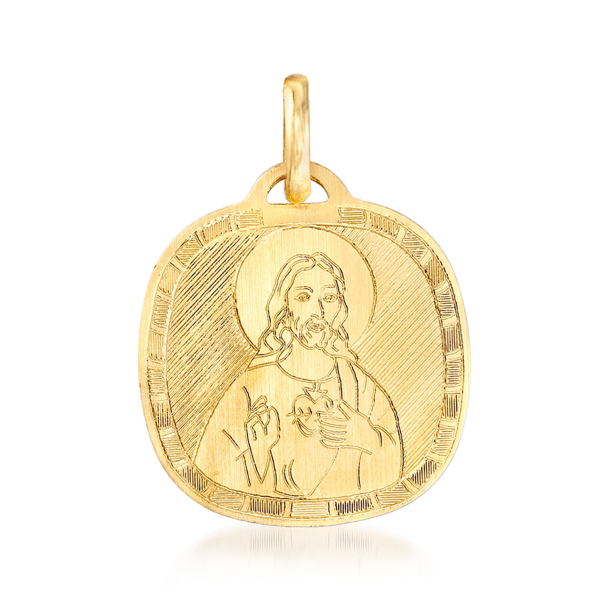 Italian 18kt Yellow Gold Sacred Heart Pendant