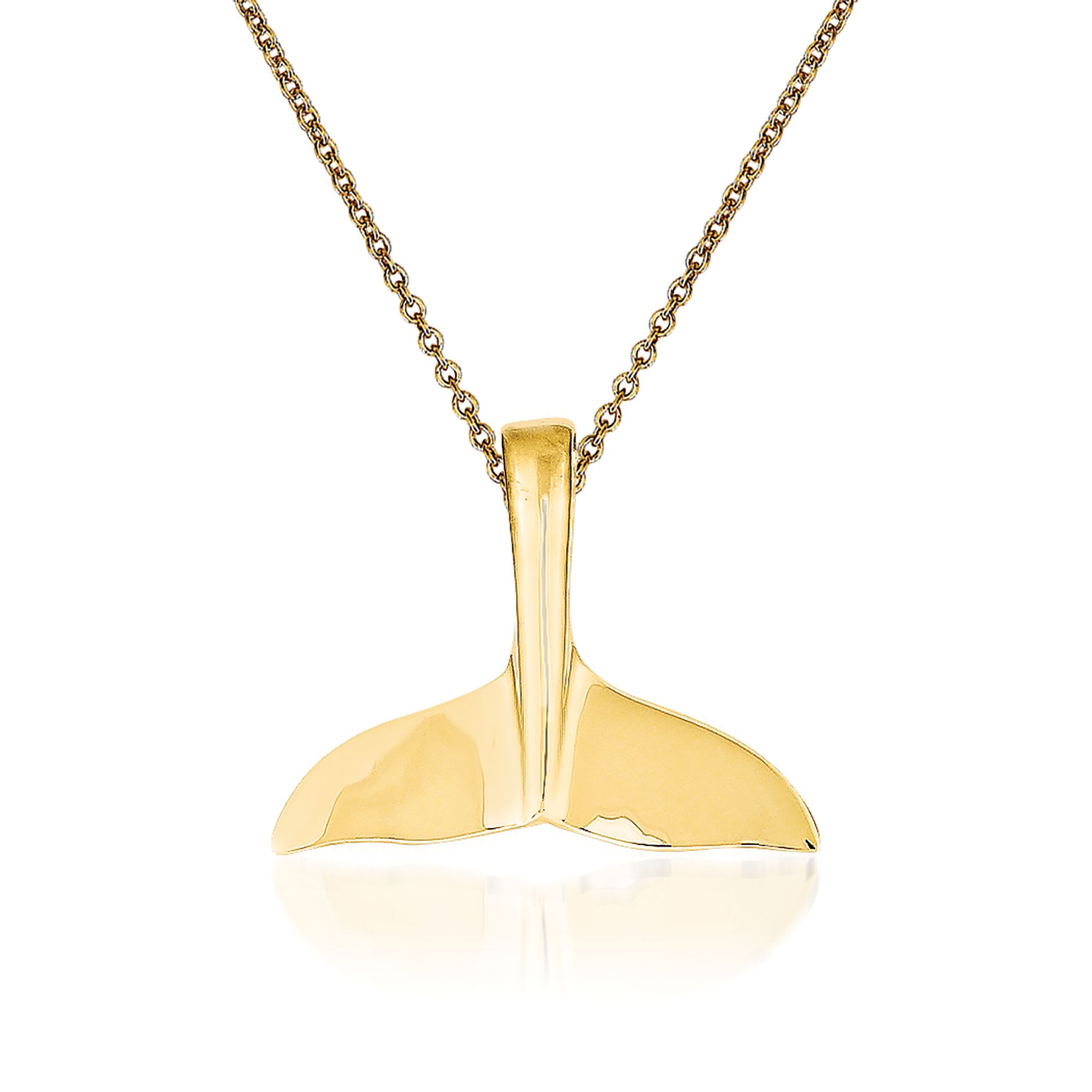 14kt Yellow Gold Whale Tail Pendant Necklace Ross Simons