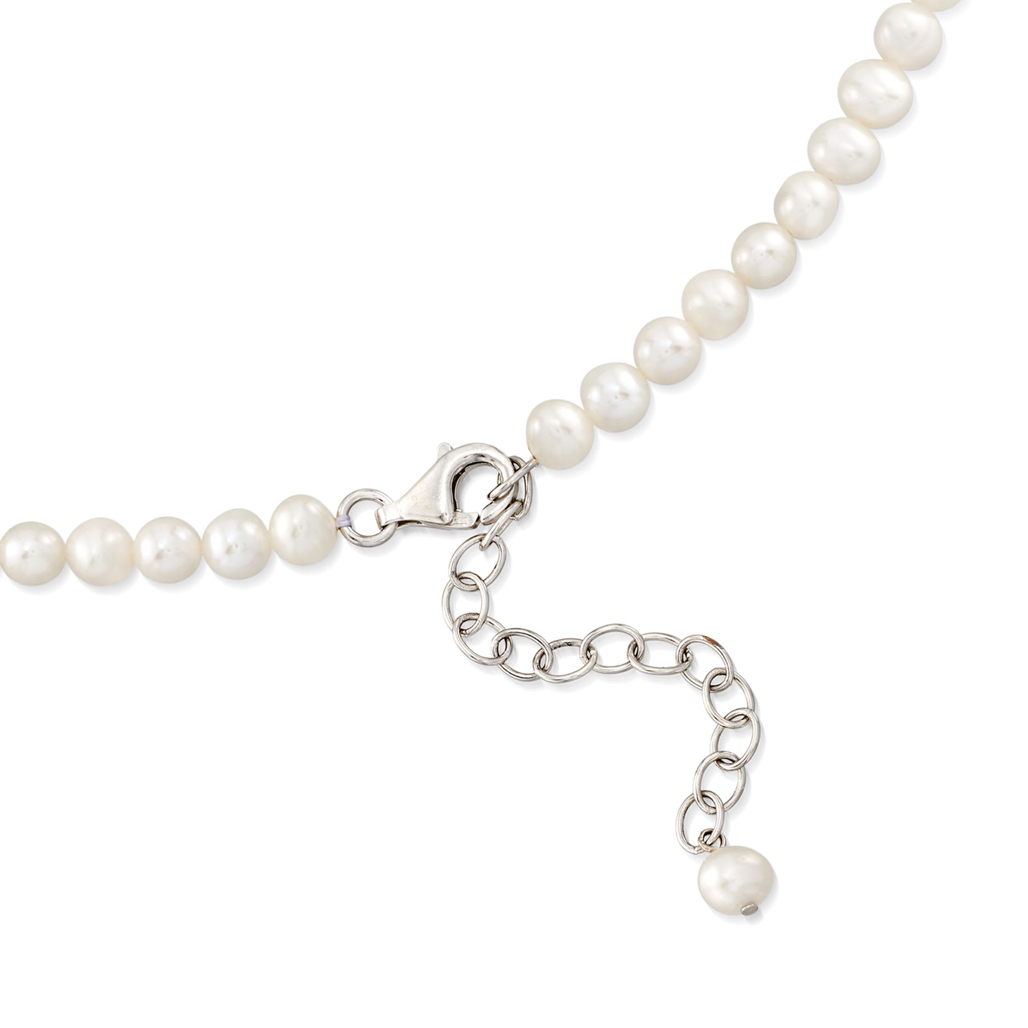 Ross-Simons - 7-8mm Cultured Pearl Necklace, Silver Magnetic Clasp. 24