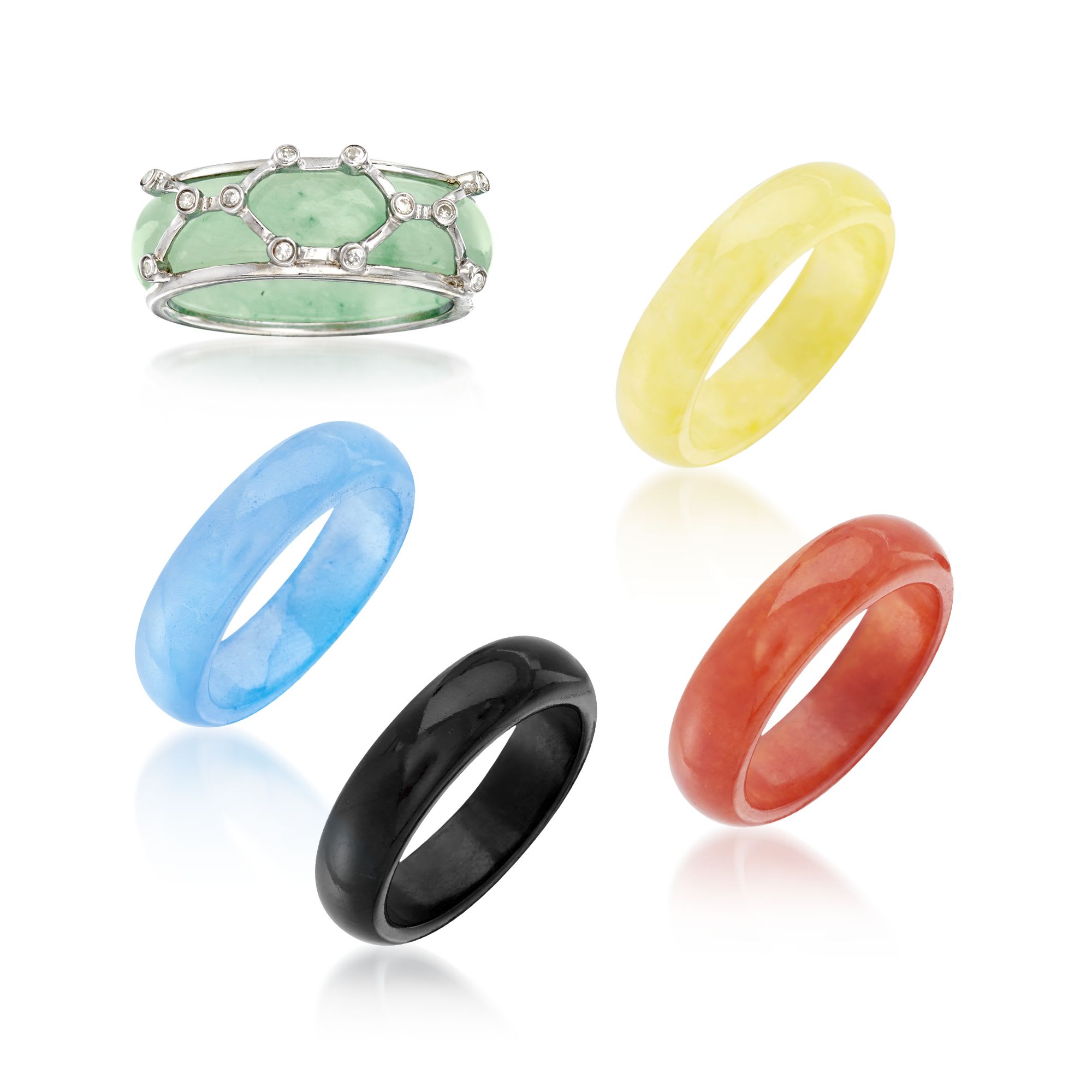 Interchangeable jade ring cheap set