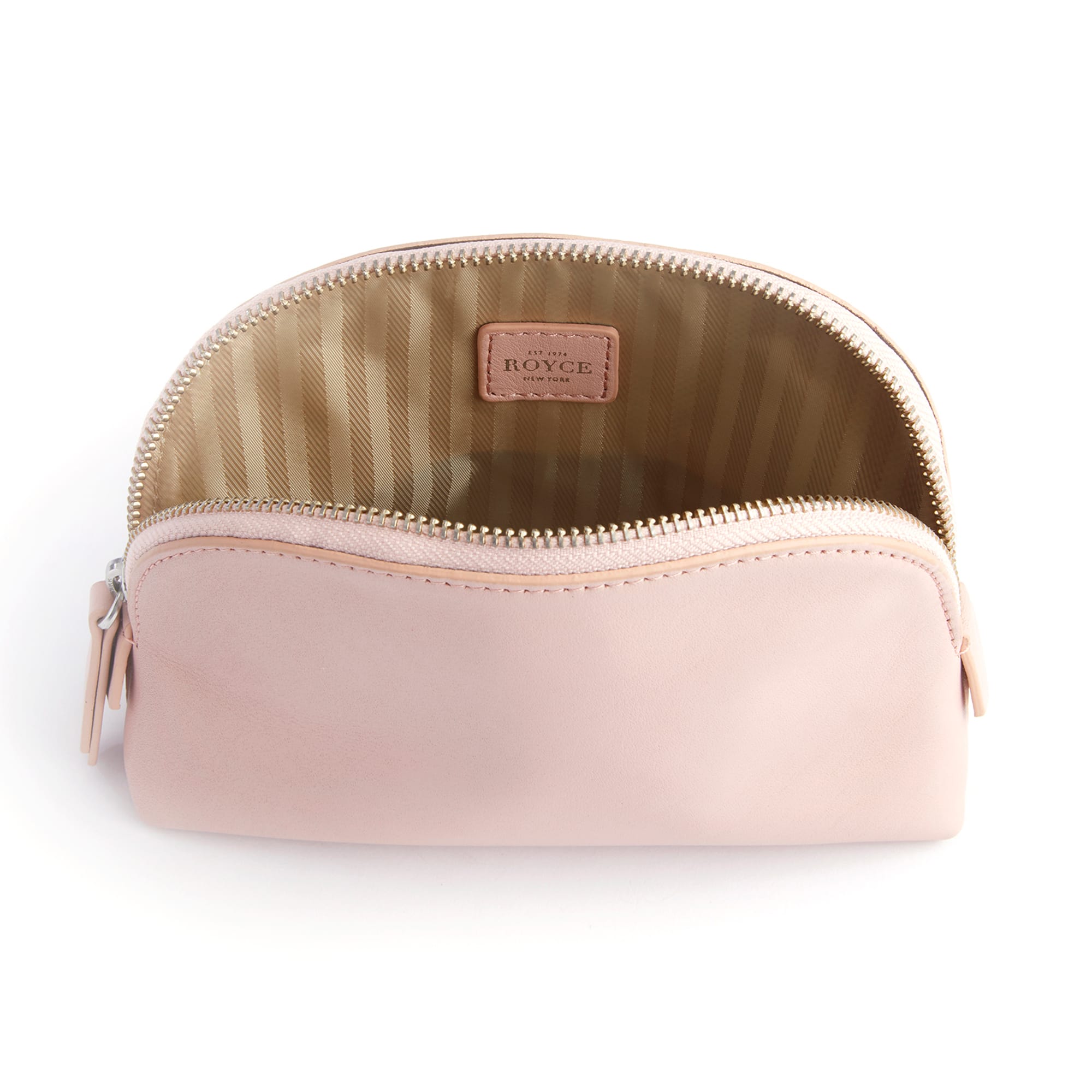 Blush Pink Bridesmaid Makeup Bag in Faux Leather