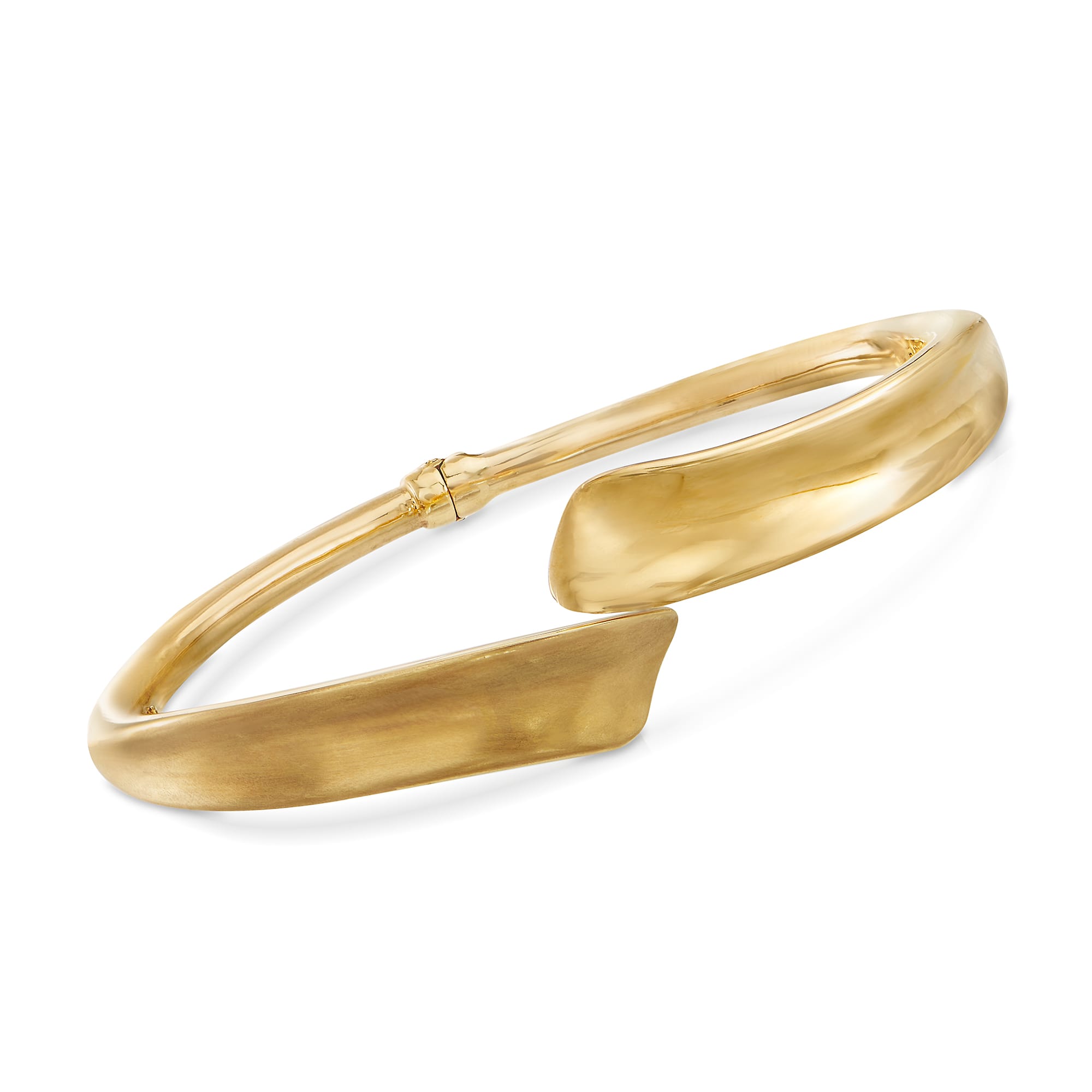 Italian 14kt Yellow Gold Concave Bypass Bangle Bracelet | Ross-Simons