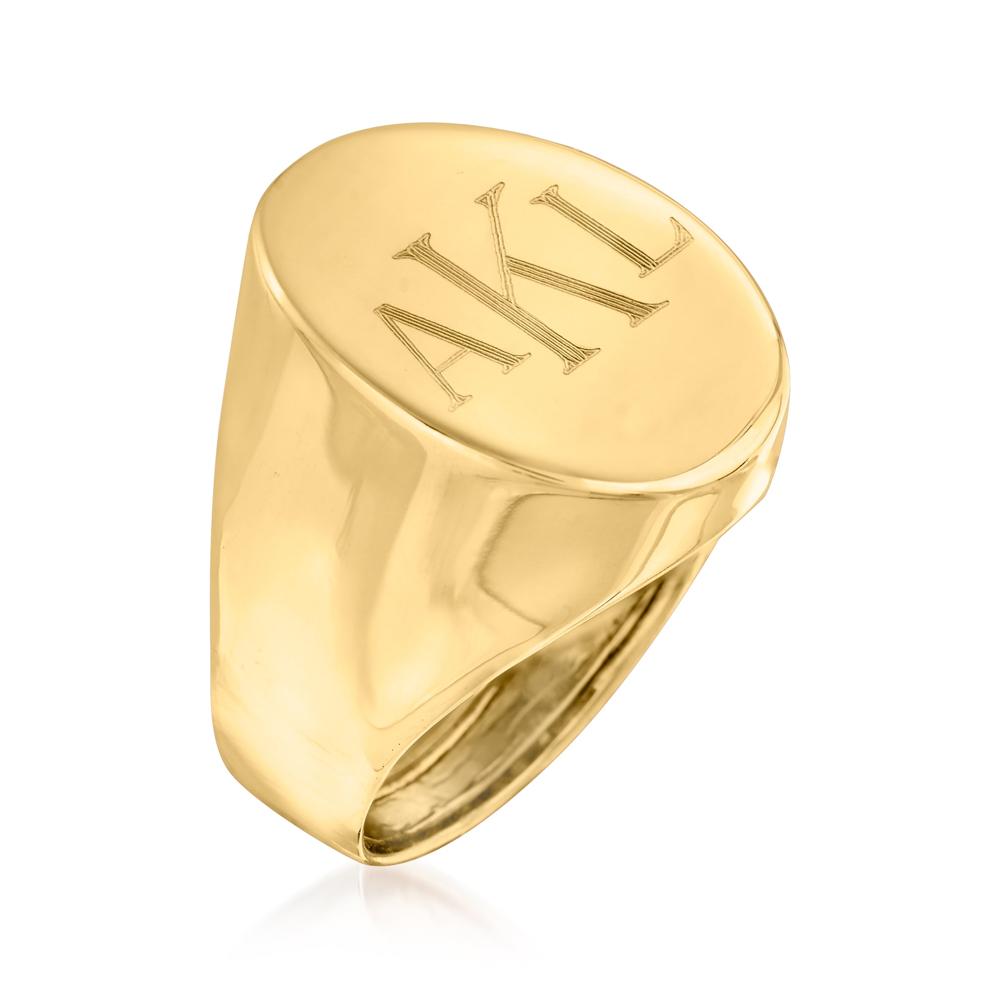Ross-Simons - 24kt Gold Over Sterling Personalized Monogram Ring Size 7