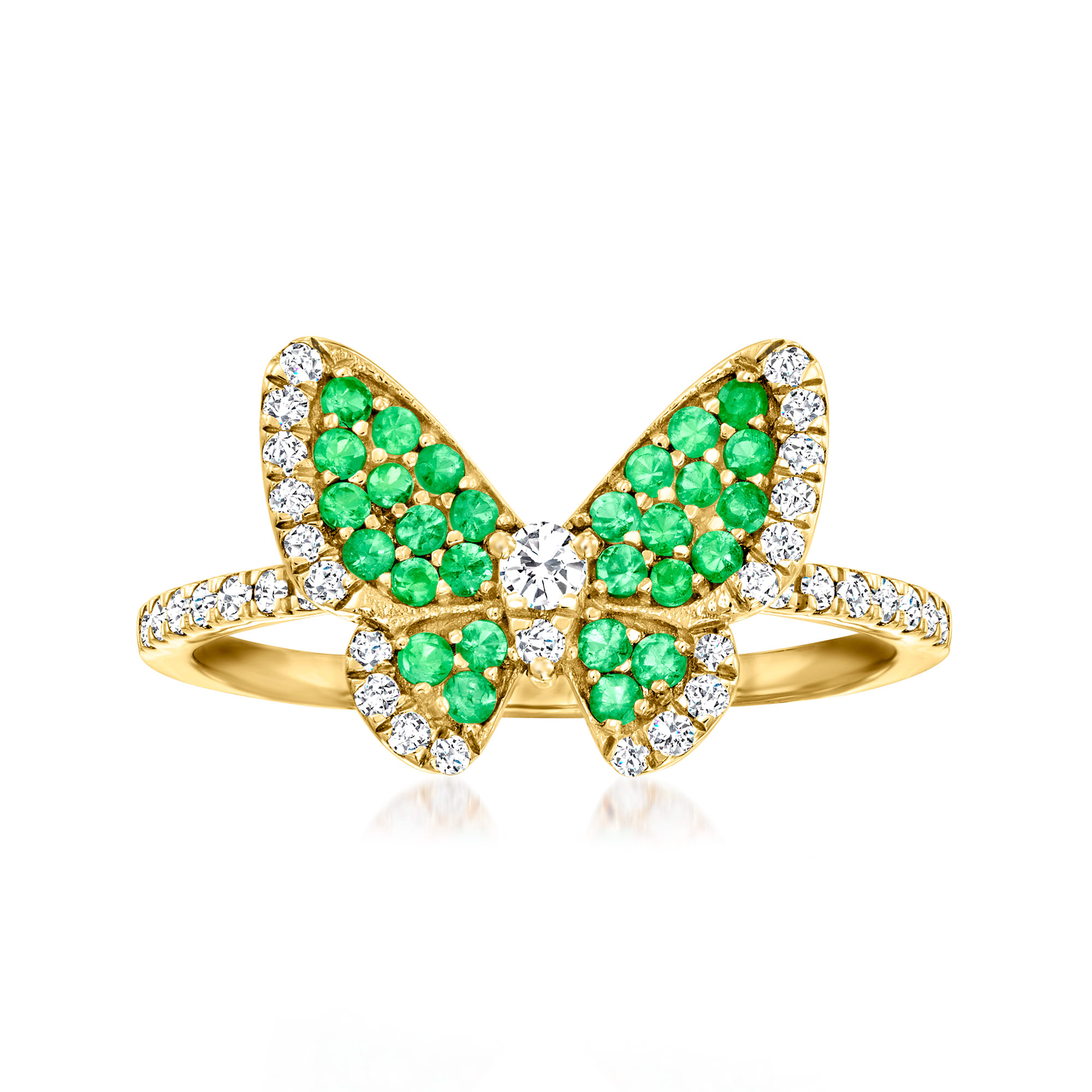 Emerald butterfly shop ring