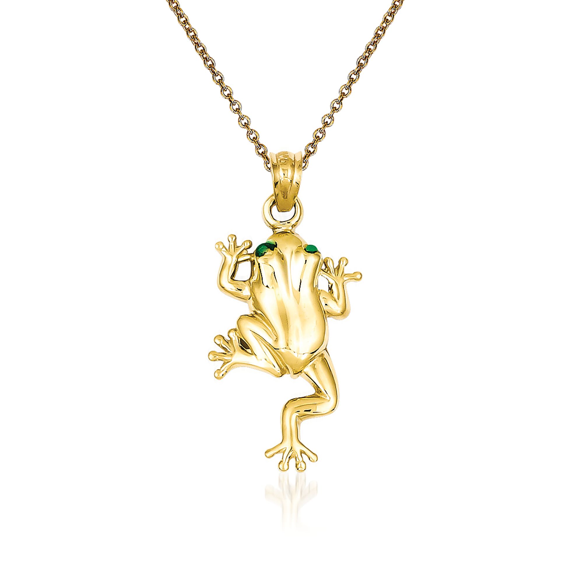 Gold frog necklace hotsell