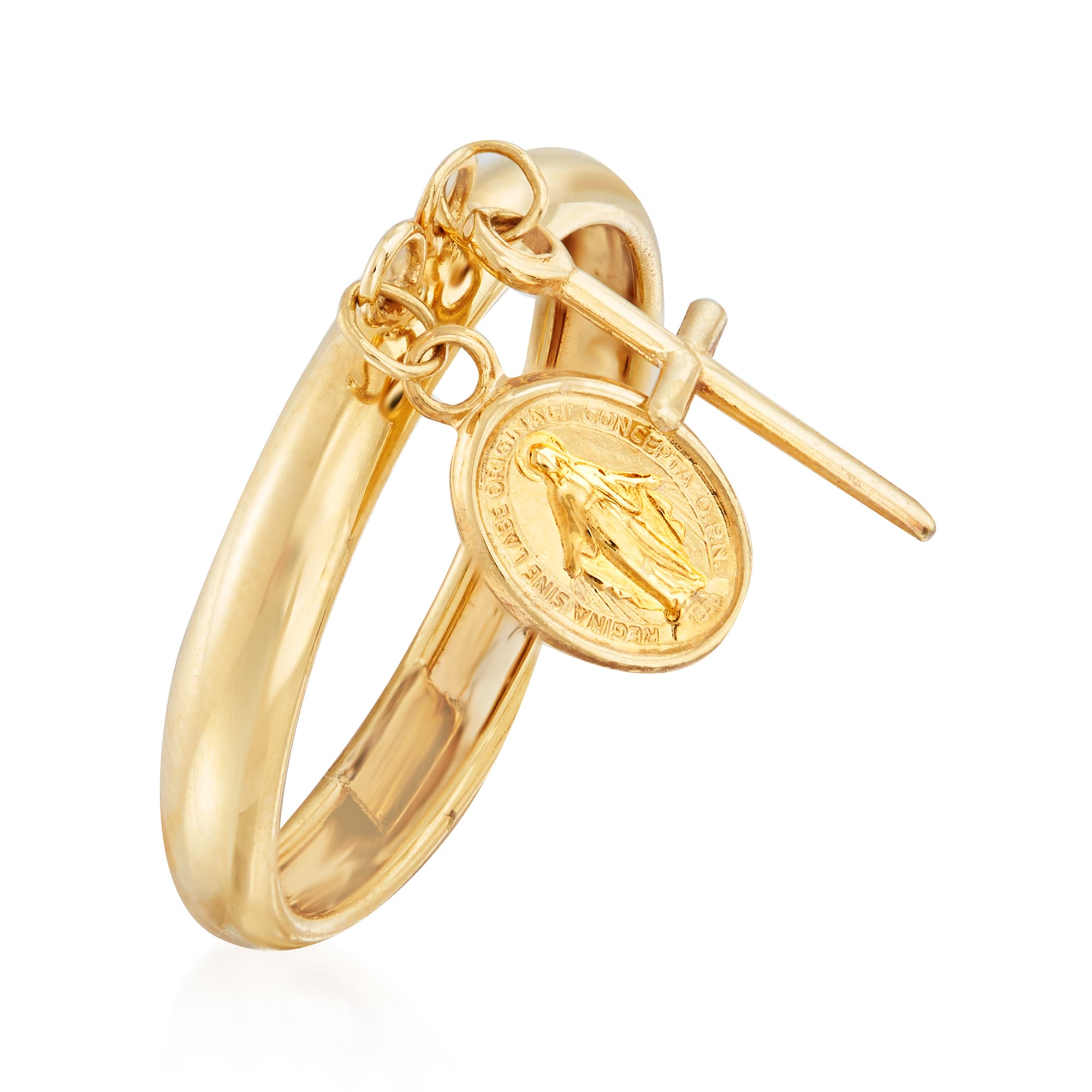Italian 14kt Yellow Gold Religious Charm Ring | Ross-Simons