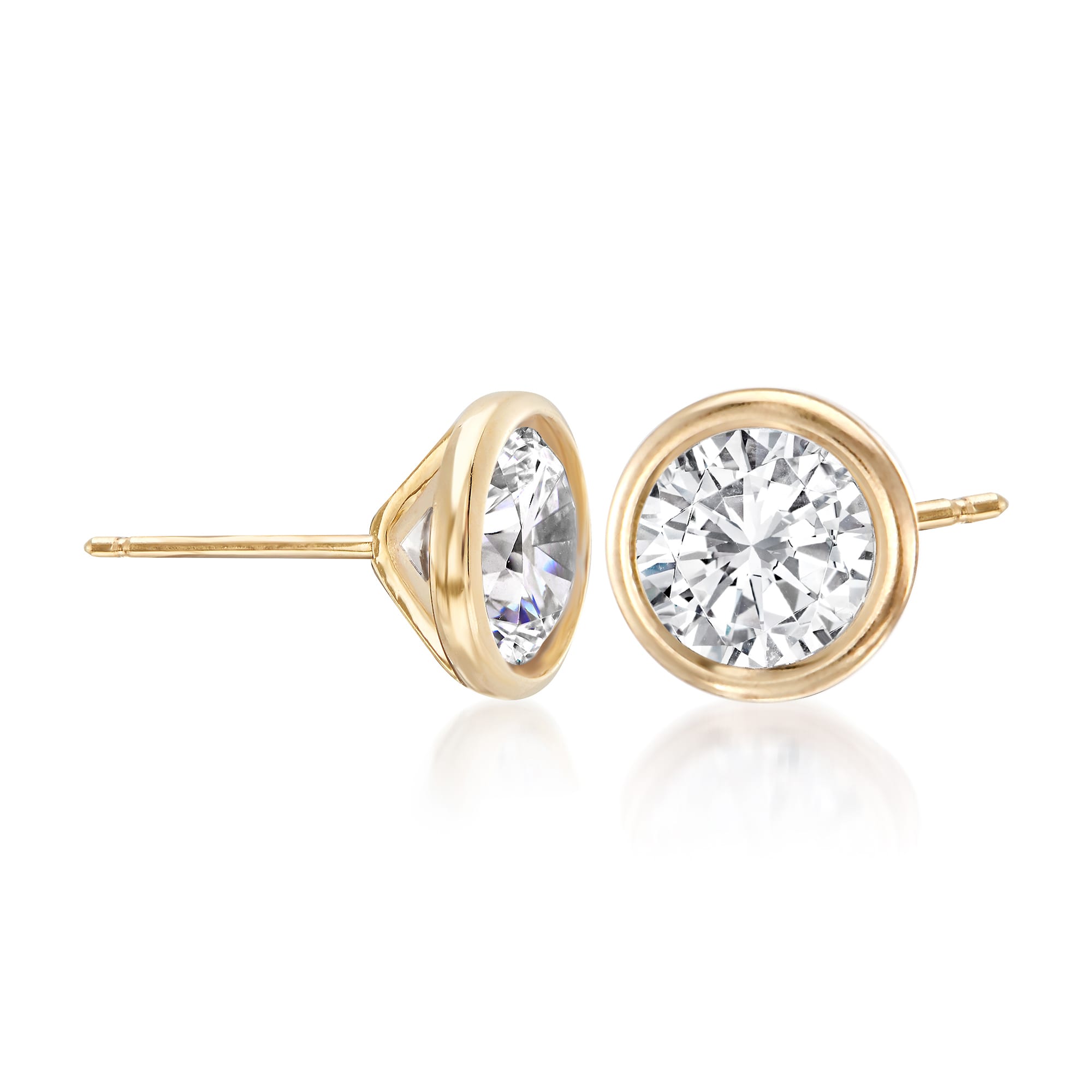 Cubic zirconia bezel on sale earrings