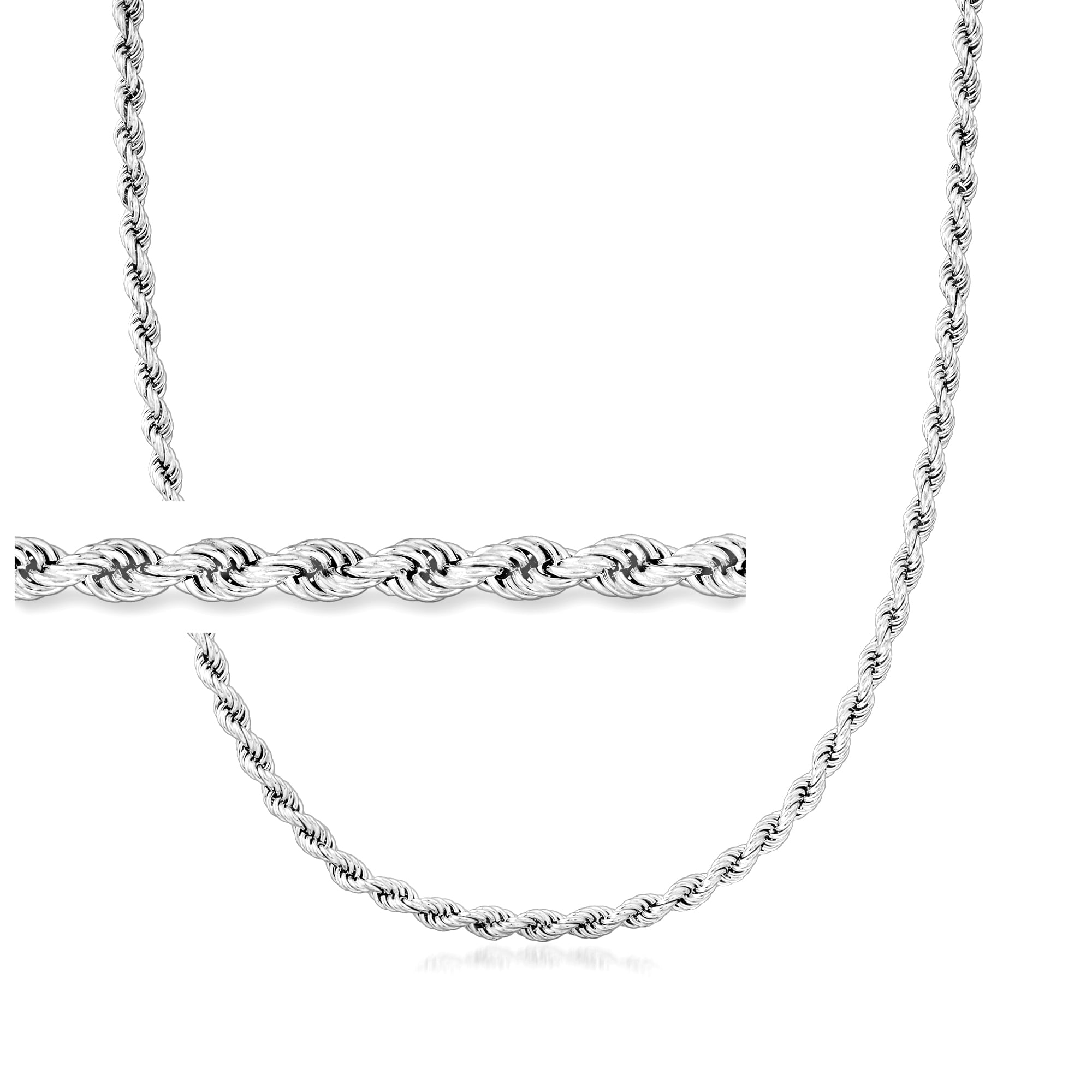 Sterling silver rope chain 4mm top