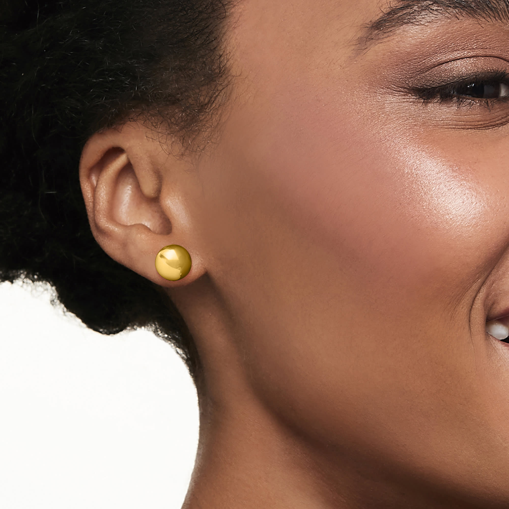 Rose gold ball earrings 10mm deals
