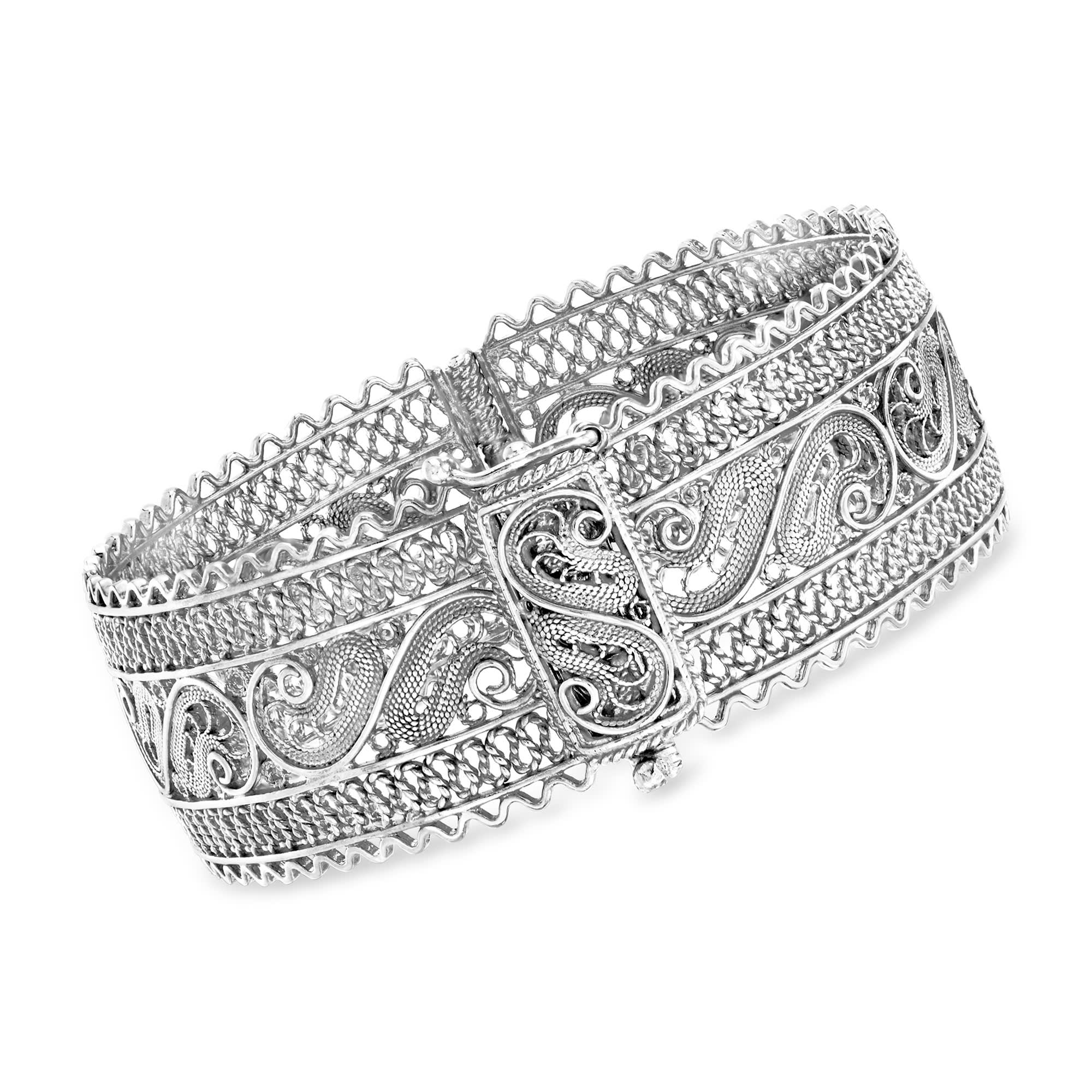 Sterling Silver Filigree Bangle Bracelet Ross Simons