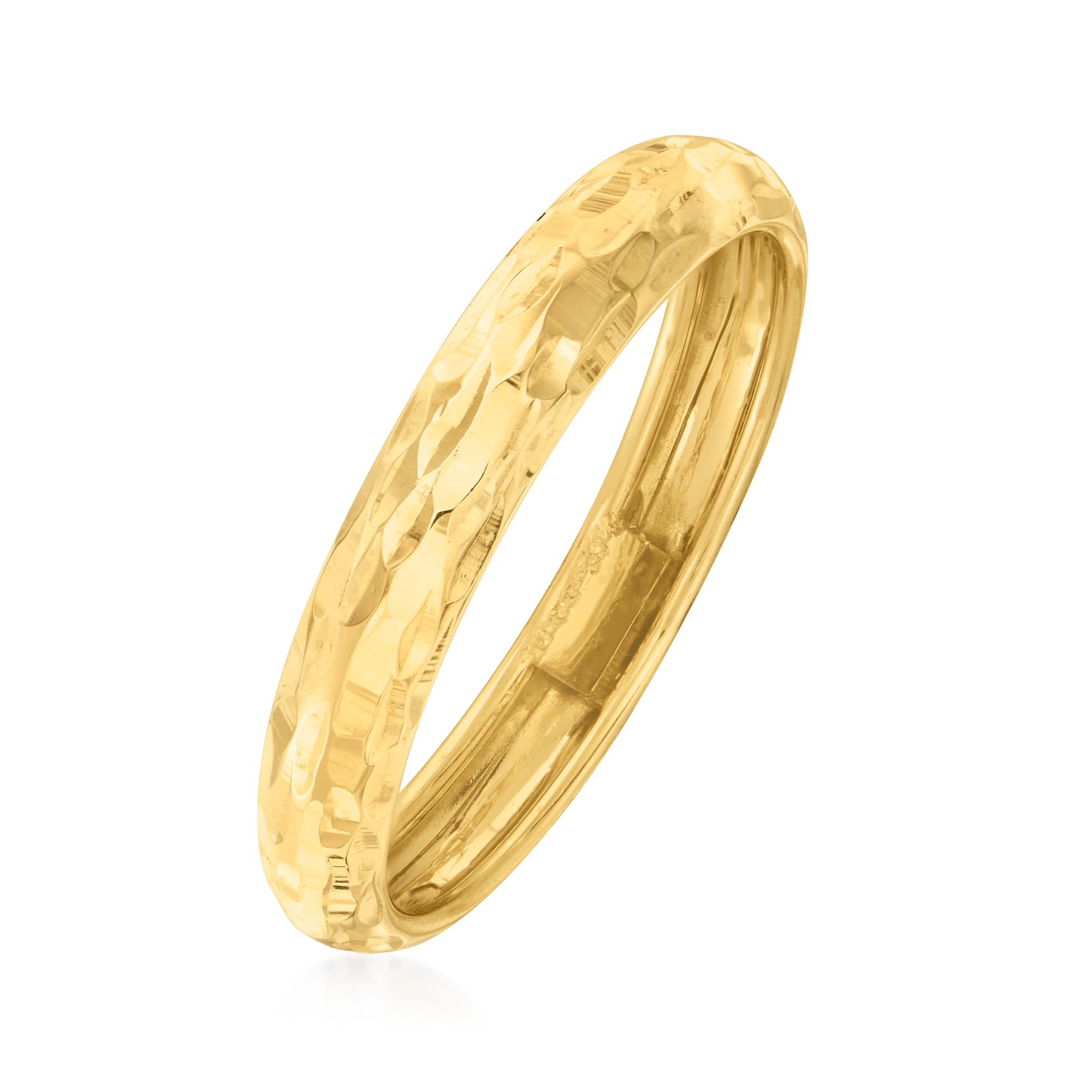 Italian 14kt Yellow Gold Diamond-Cut Ring | Ross-Simons