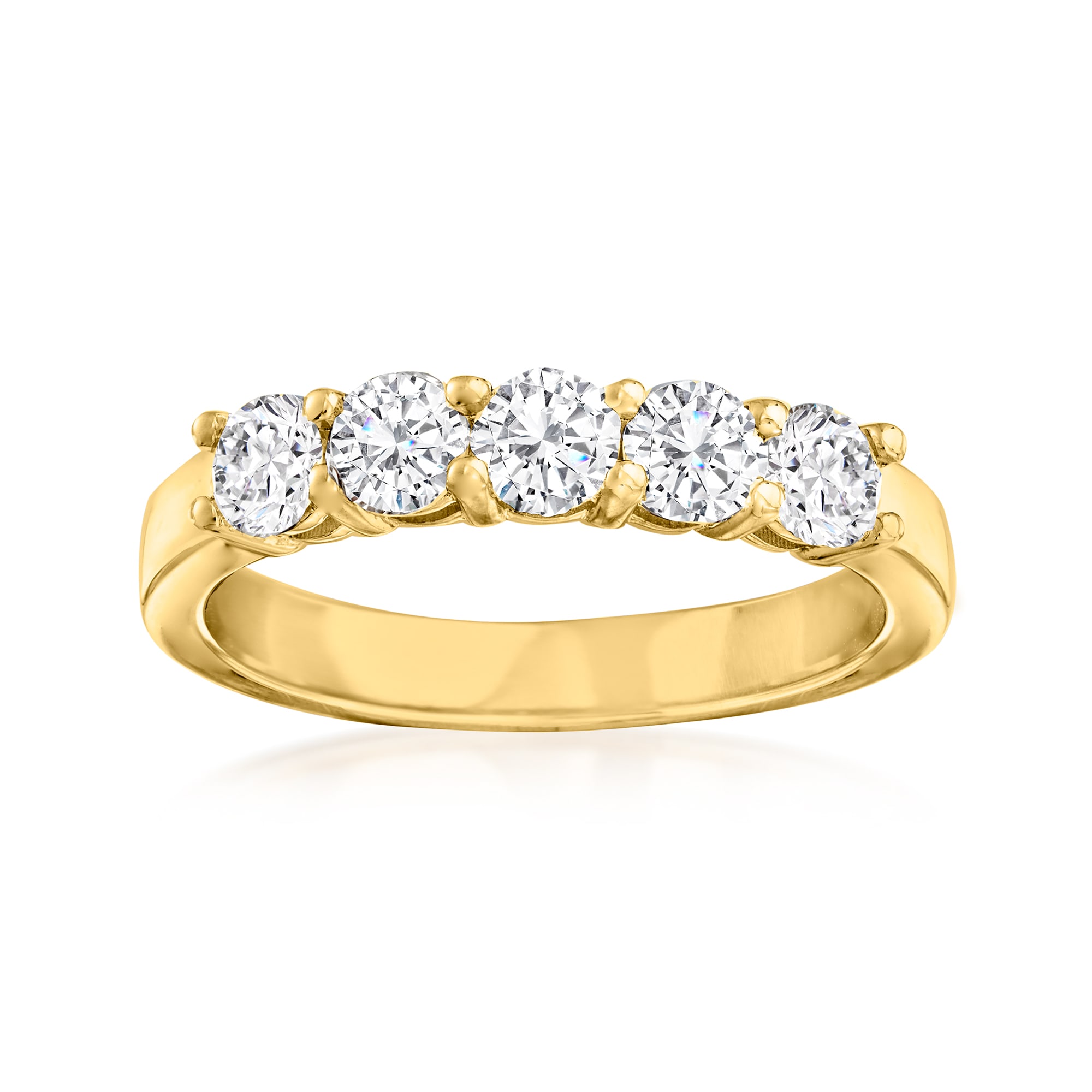 1.00 ct. t.w. Diamond Five-Stone Ring in 14kt Yellow Gold | Ross-Simons