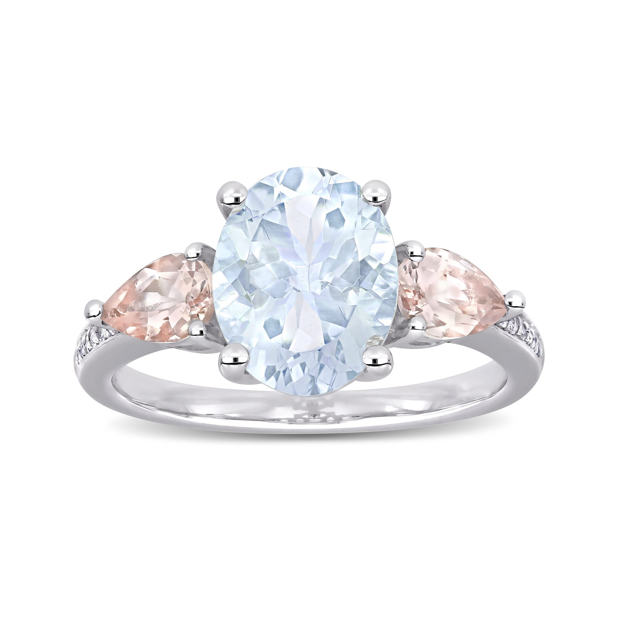 Aquamarine and morganite ring hot sale