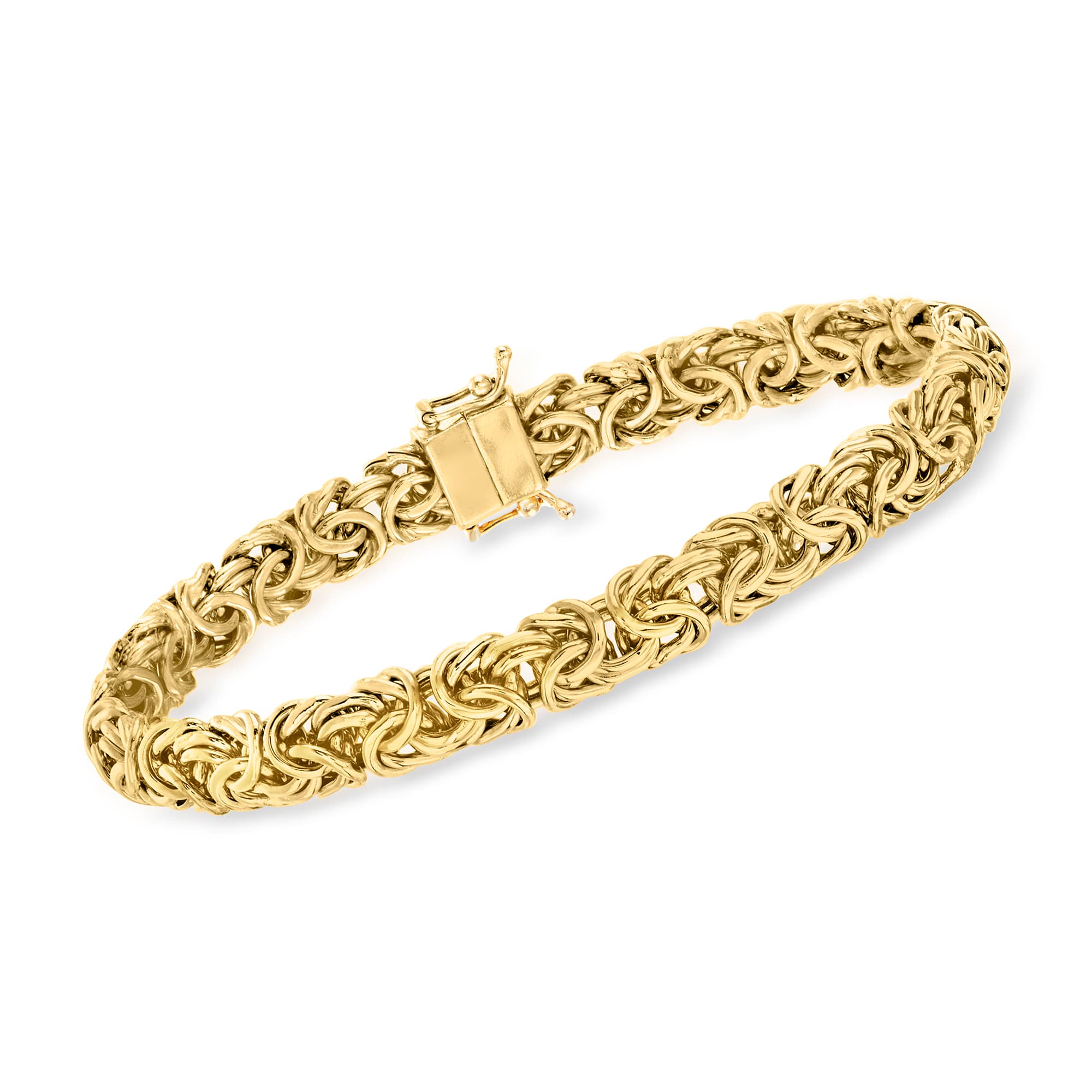 18k yellow sales gold byzantine bracelet