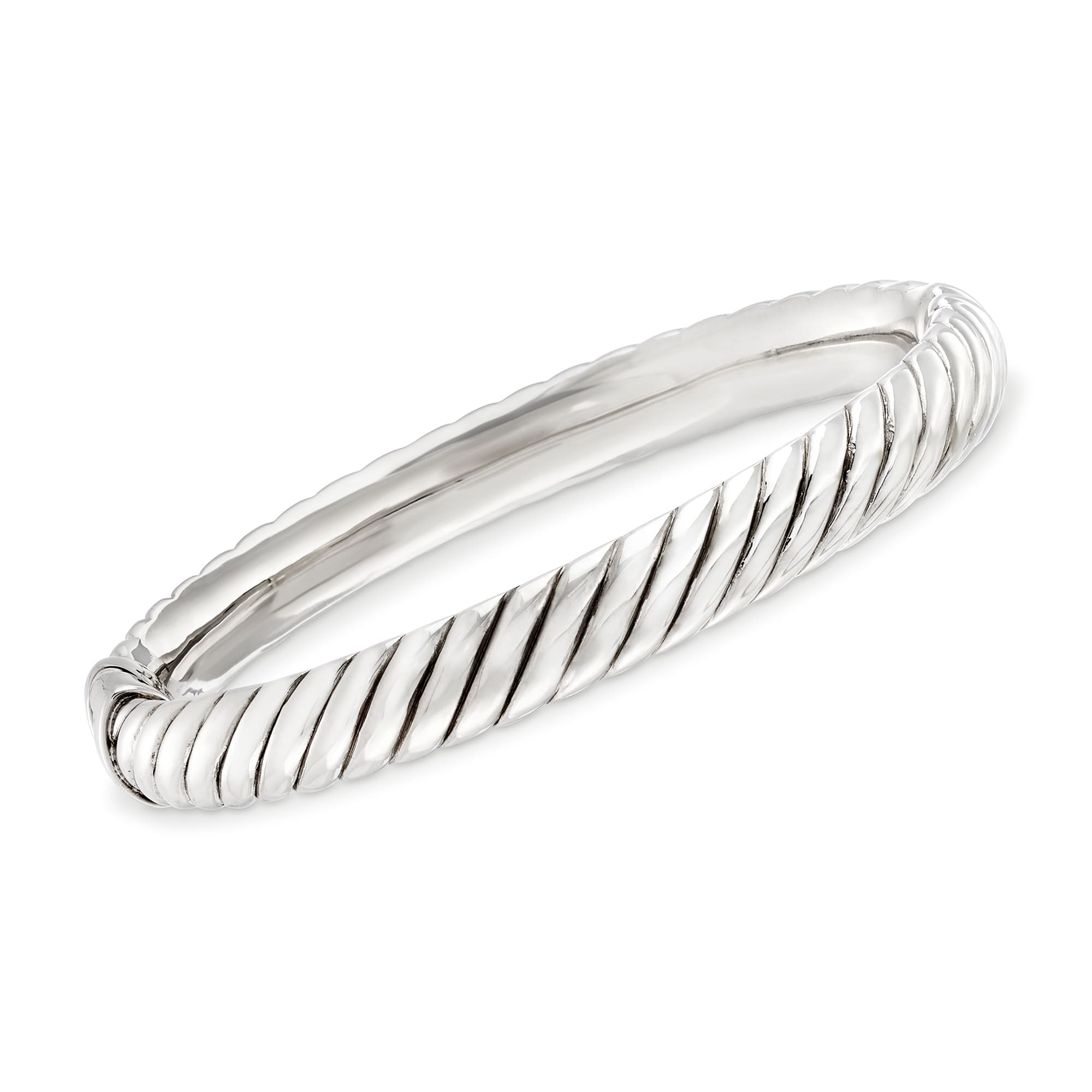 Sterling Silver Spiraled Oval Bangle Bracelet | Ross-Simons
