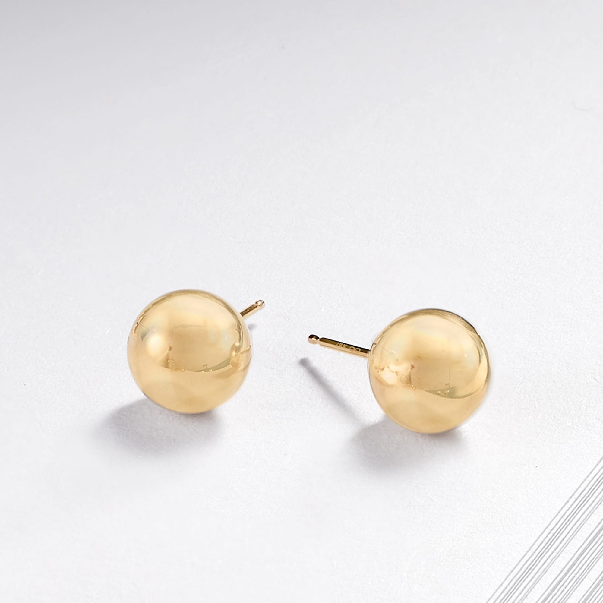  14K Yellow Gold Polished Ball Stud Earrings 3MM - 8MM