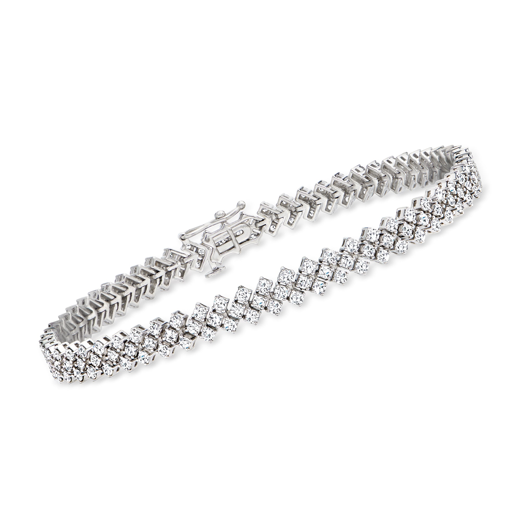 3.00 ct. t.w. Diamond Three-Row Bracelet in 14kt White Gold | Ross-Simons