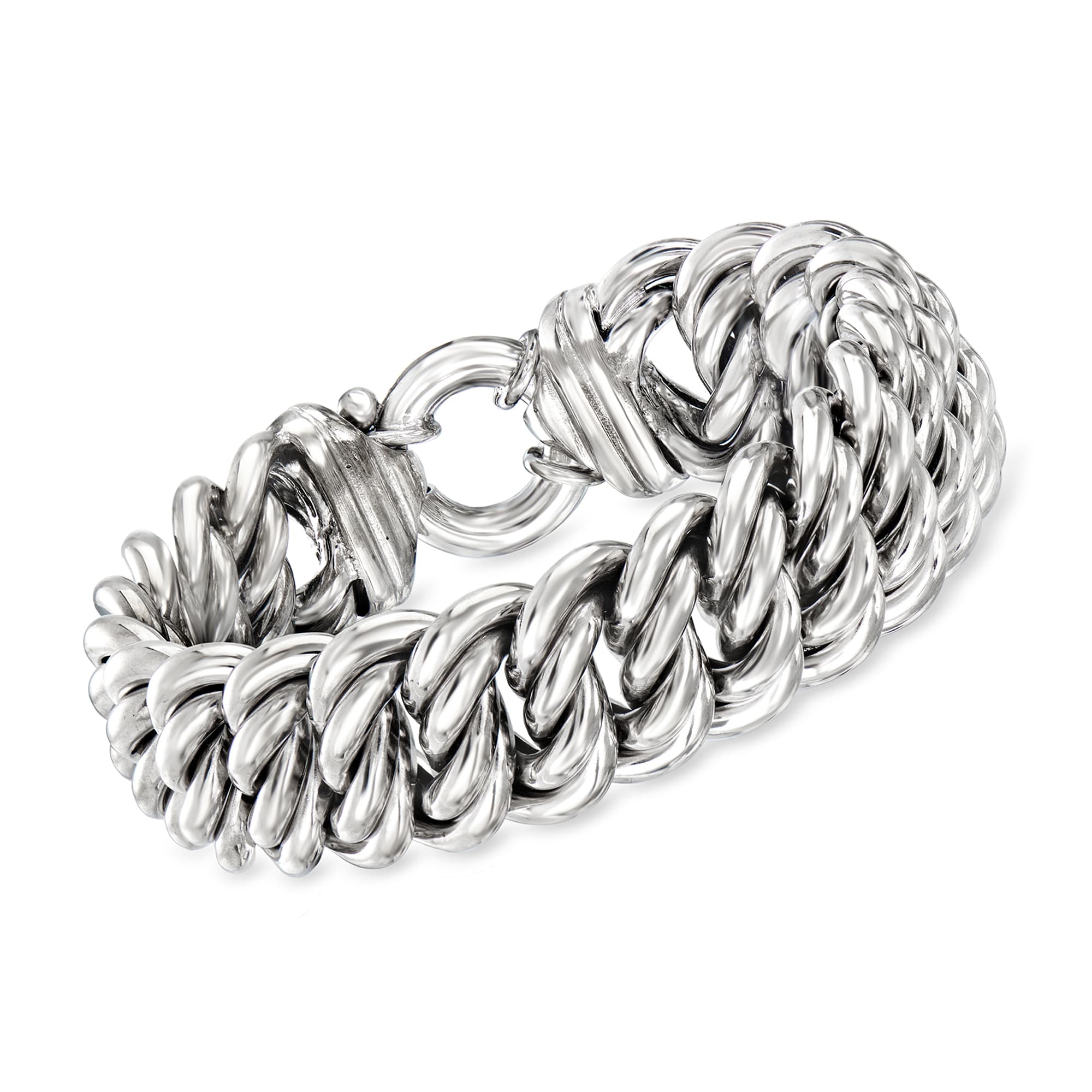 Ross-Simons - Italian Sterling Silver Braided Bracelet. 8