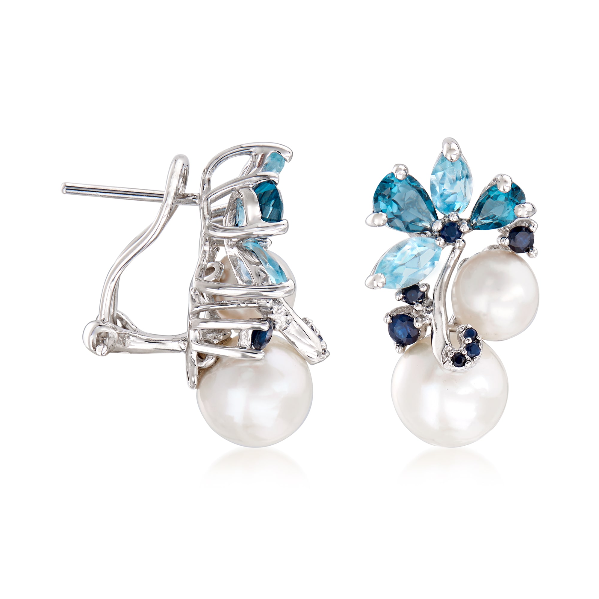 Pearl and clearance topaz earrings