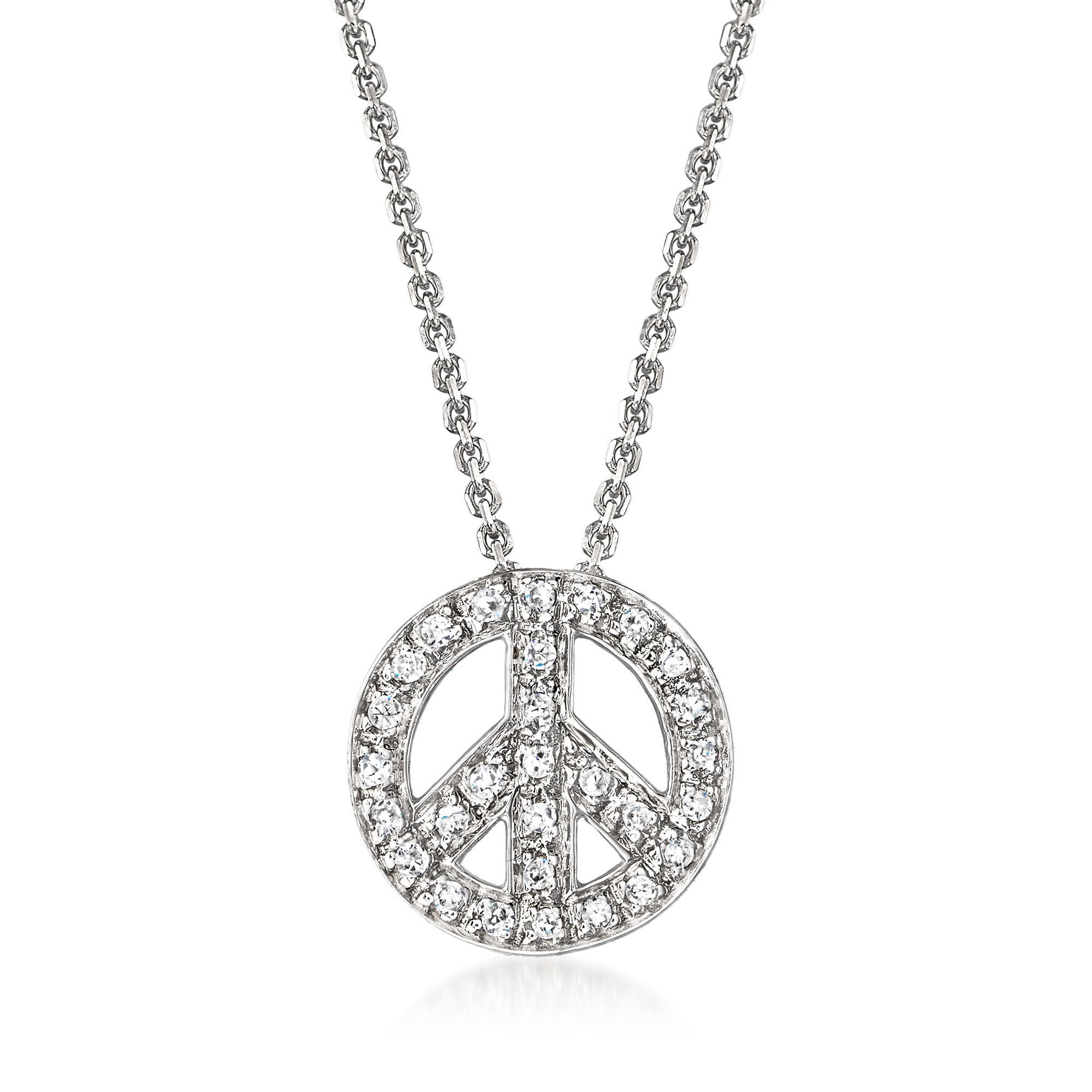 Diamond peace sign necklace sale