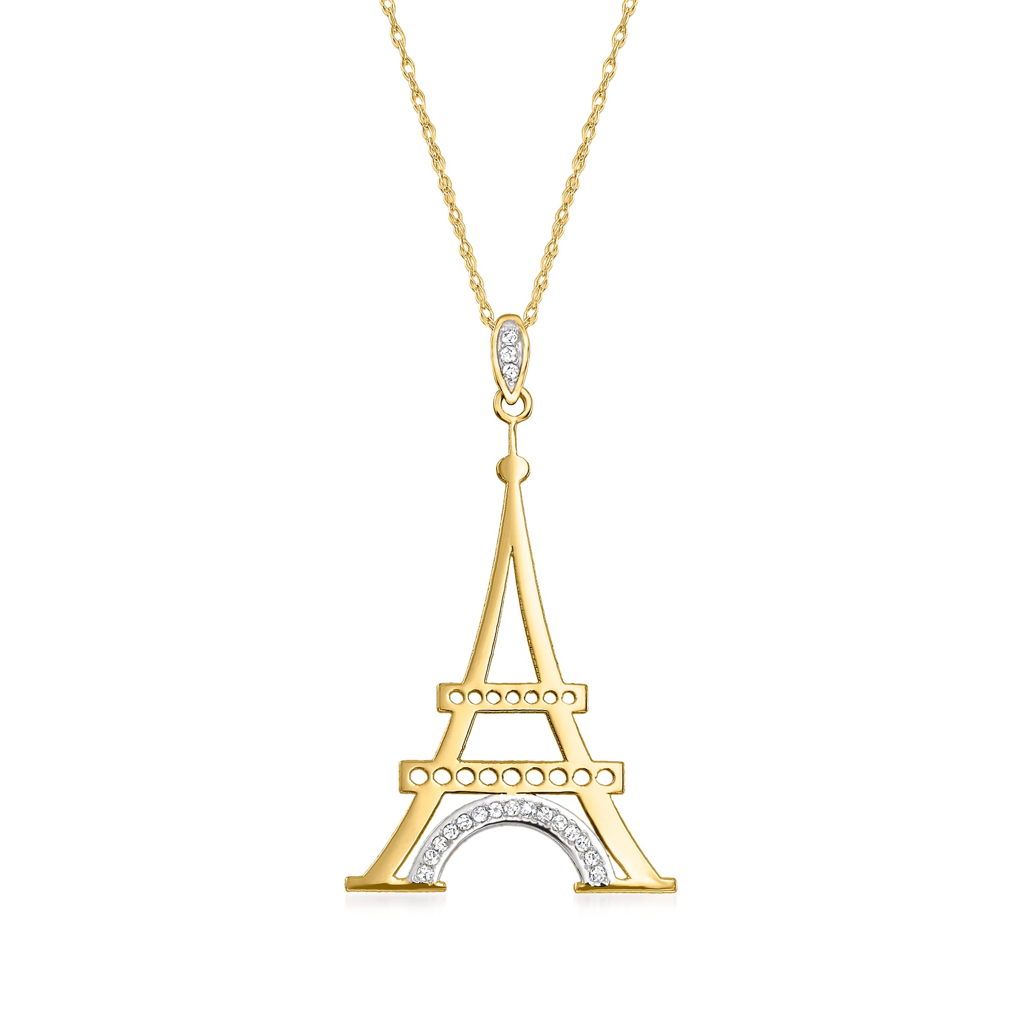 Eiffel tower diamond clearance necklace