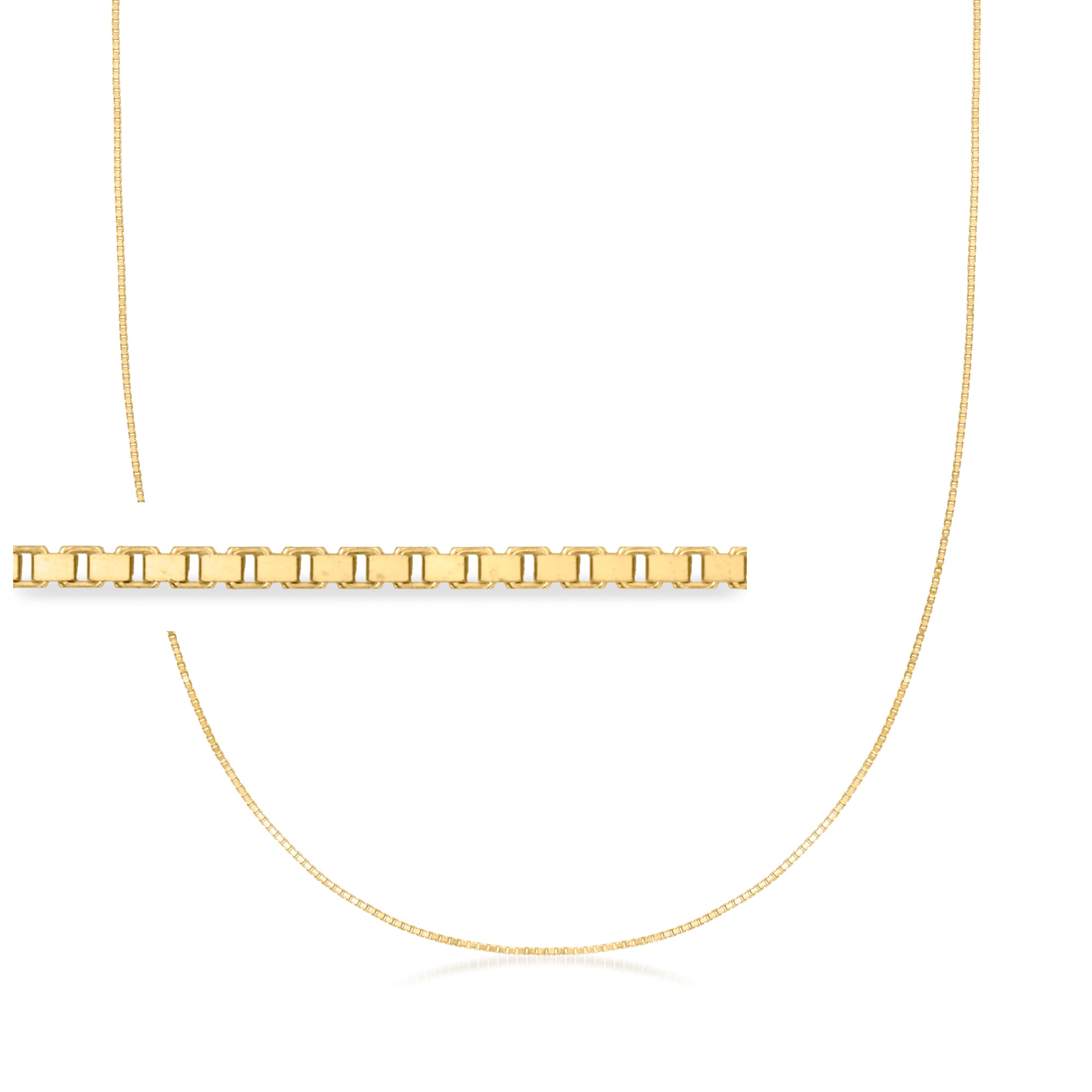 1mm 14kt Yellow Gold Box-Chain Necklace | Ross-Simons
