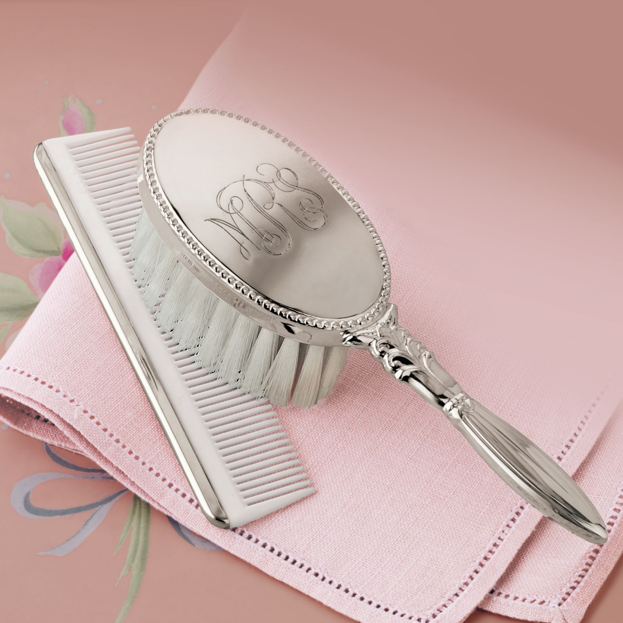 Baby brush and hotsell comb set silver