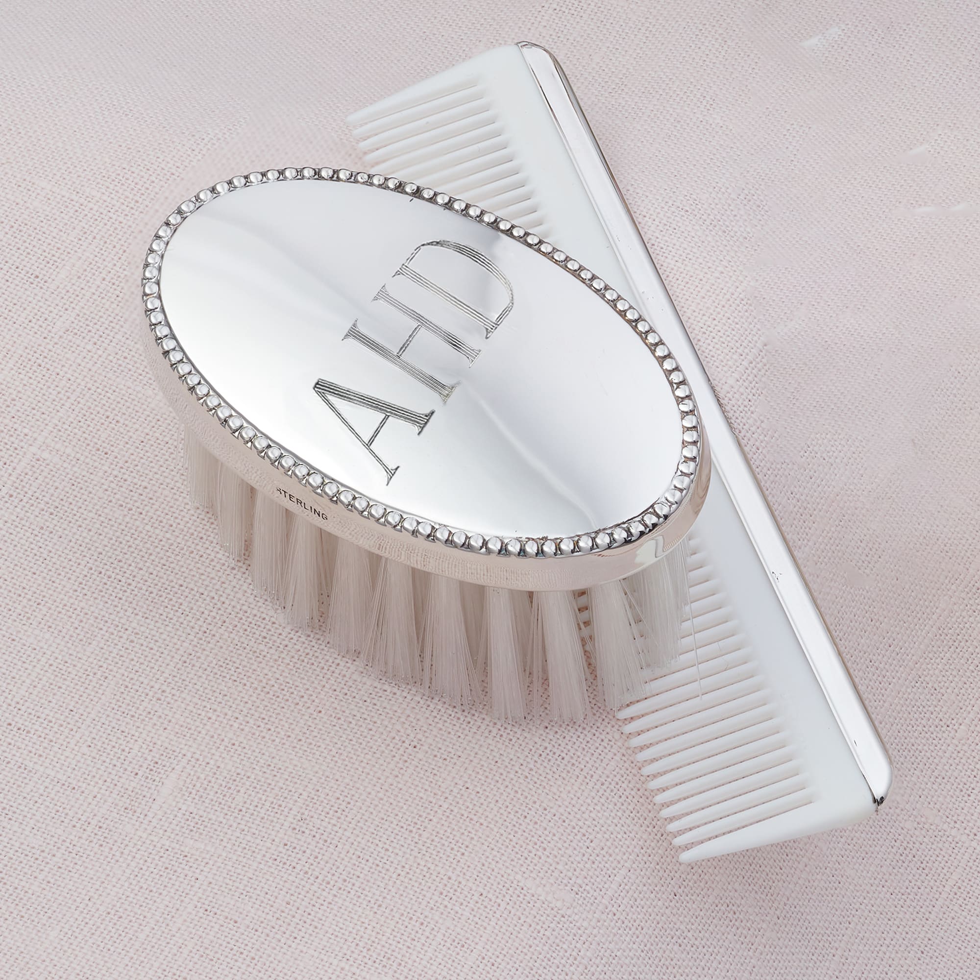 Sterling silver baby boy brush and hotsell comb set