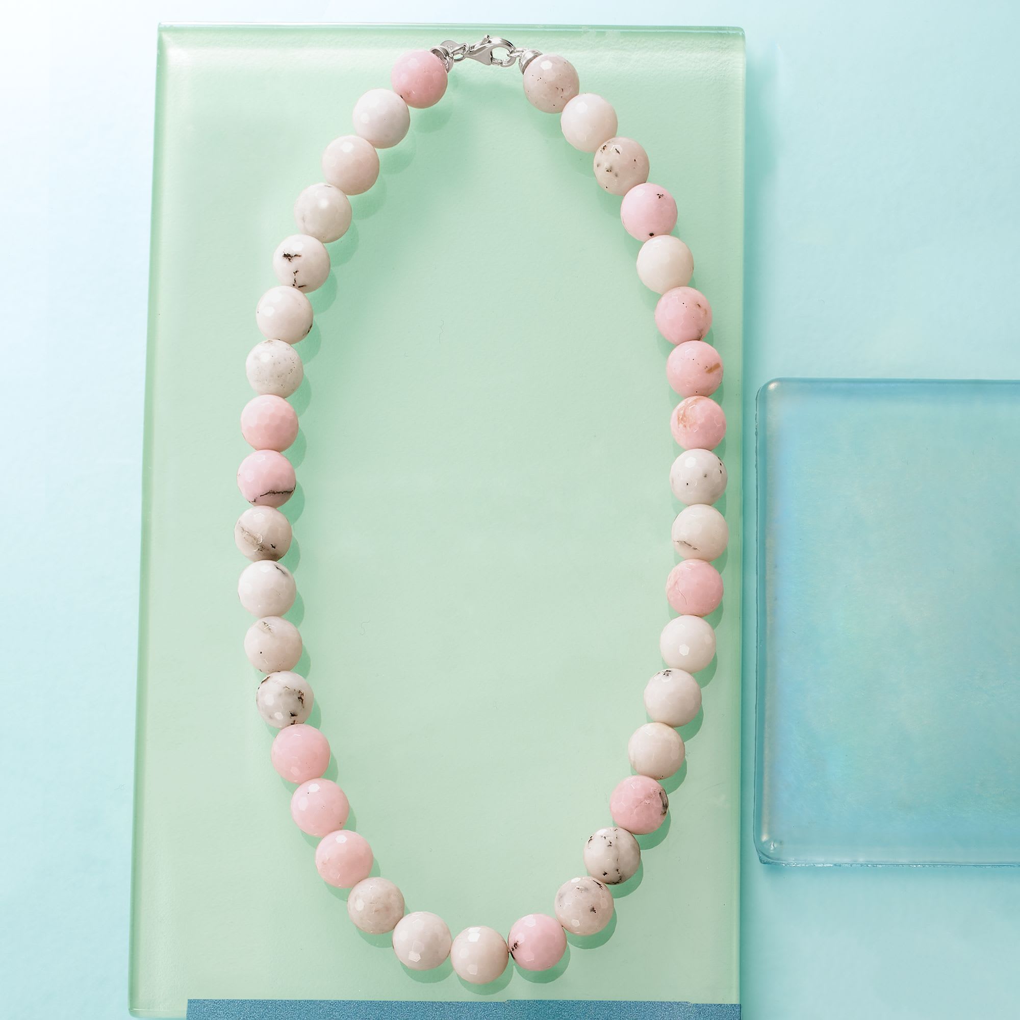 Ross-Simons - 12mm Pastel Pink Opal Bead Necklace with Sterling Silver. 20