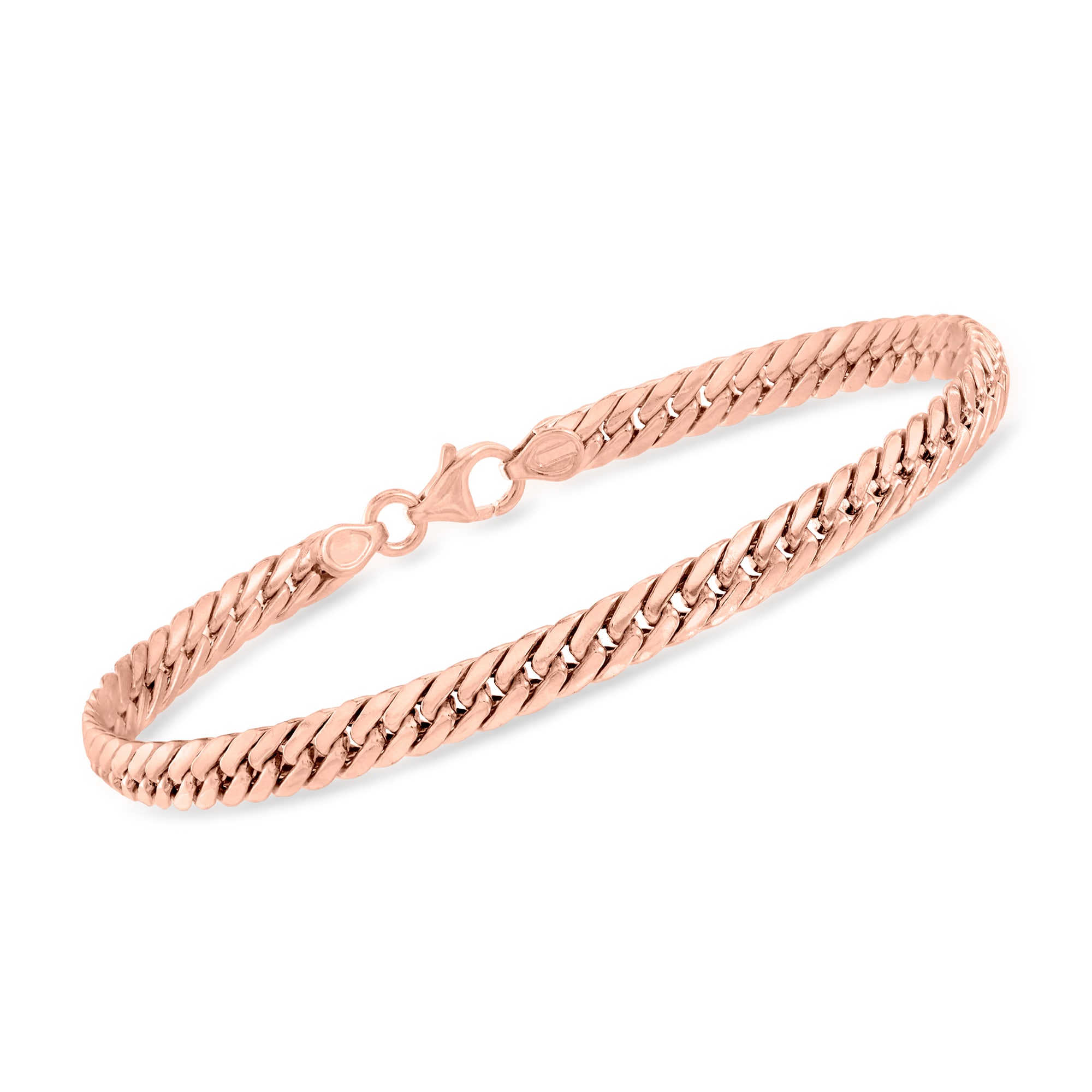 14k rose gold sales cuban link bracelet