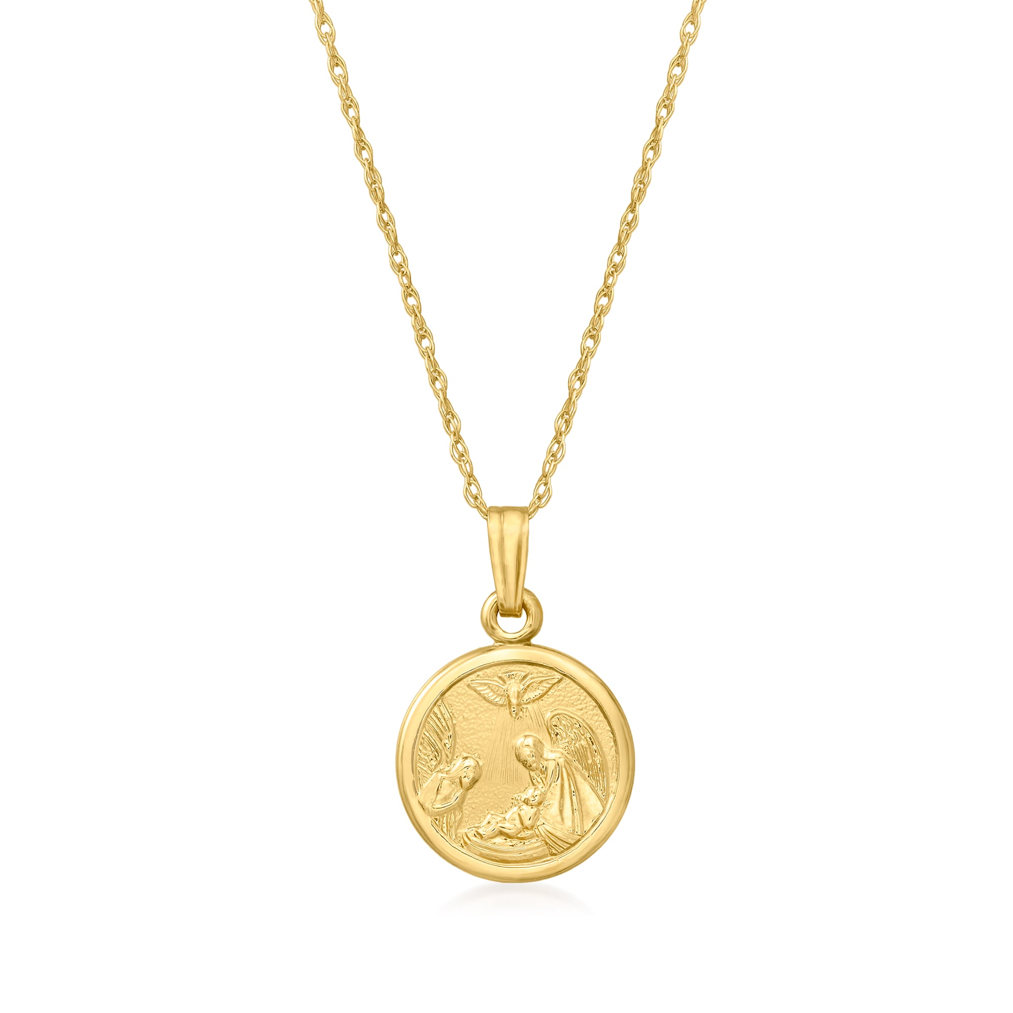 14K Gold & Diamond Guardian Angel Coin Necklace – Sheryl Lowe