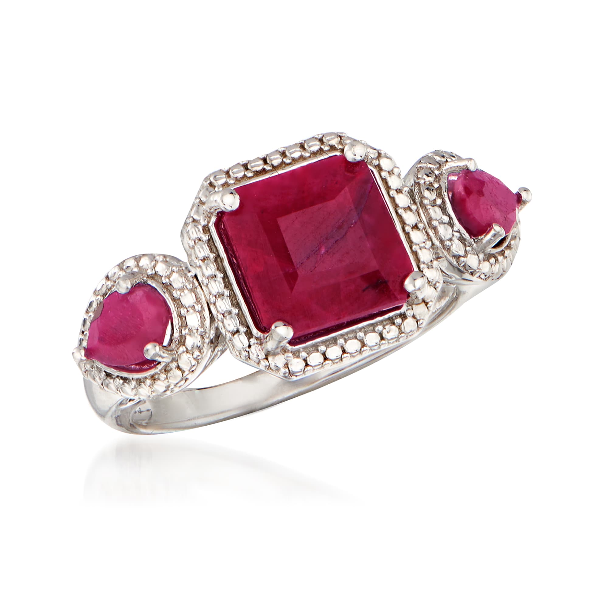 3.40 ct. t.w. Ruby Ring in Sterling Silver | Ross-Simons