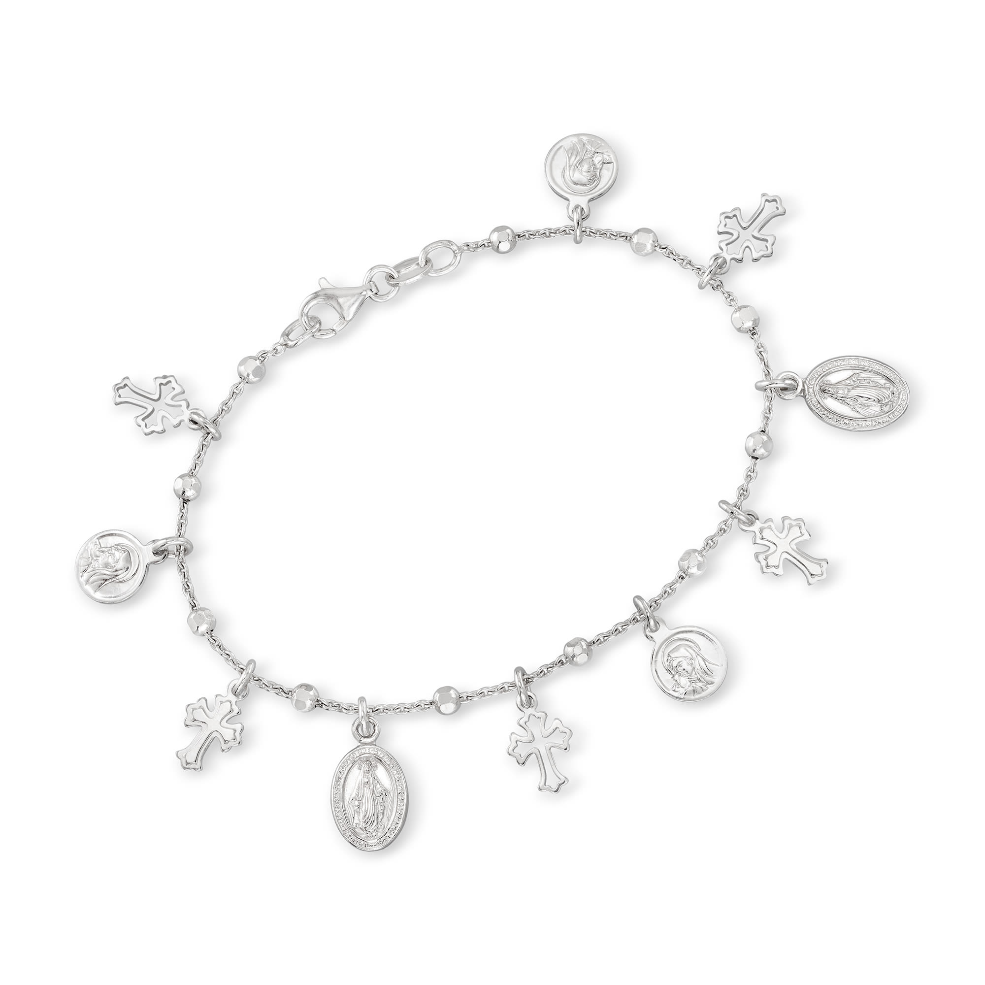 Italian Sterling Silver Religious Charm Bracelet Ross Simons