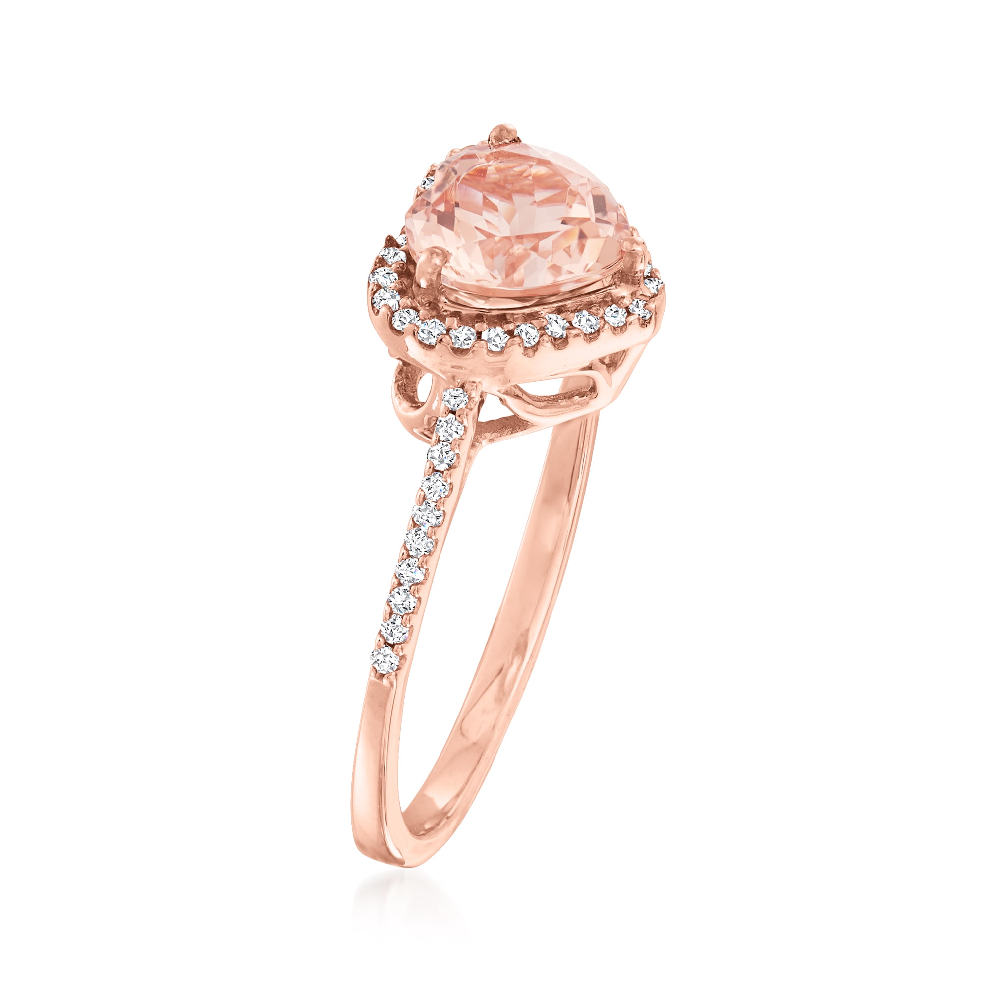 Rose gold shop morganite heart ring