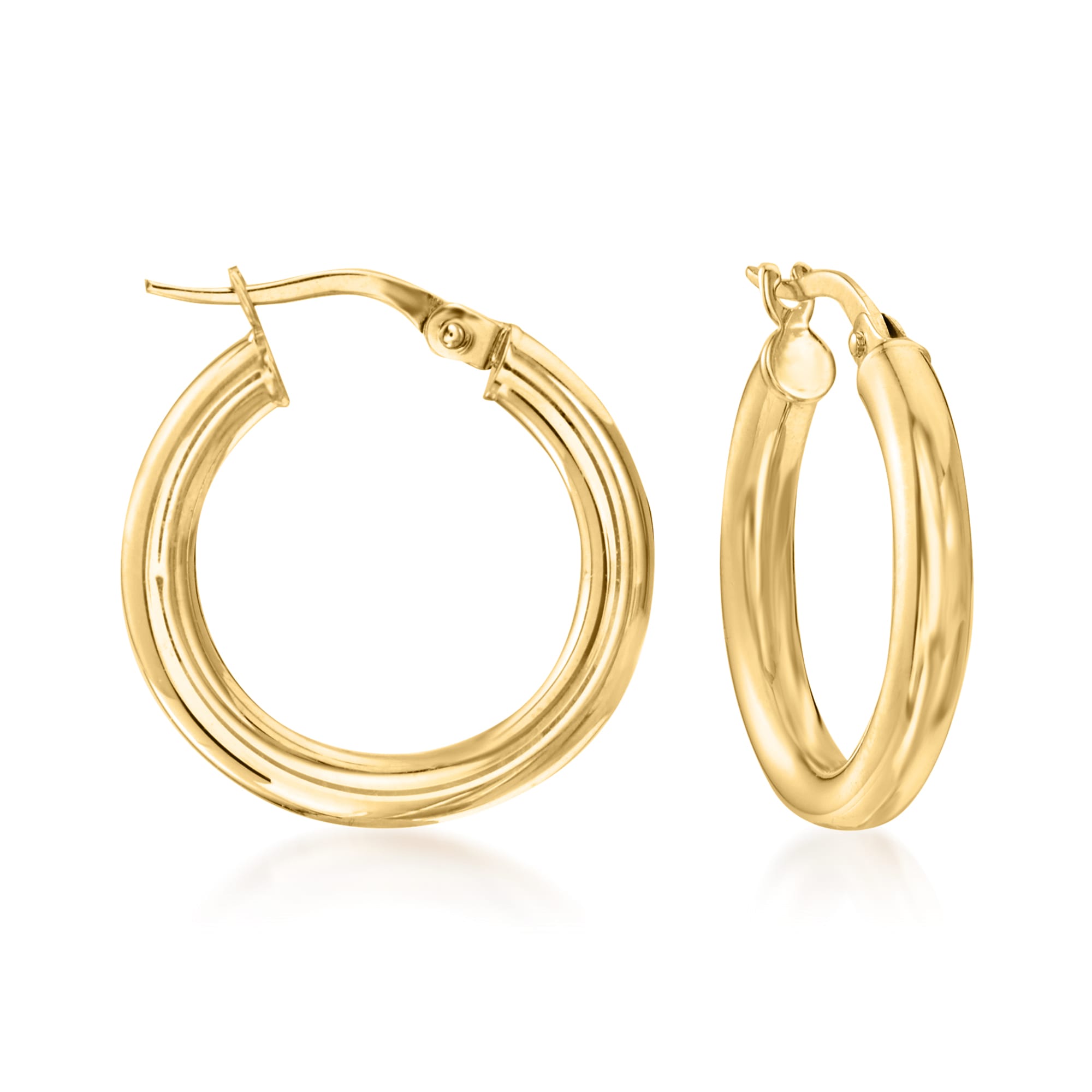 18k Gold Filled 45mm or 39mm Textured Hoops Earrings, Match Herringbon –  Dijujewel