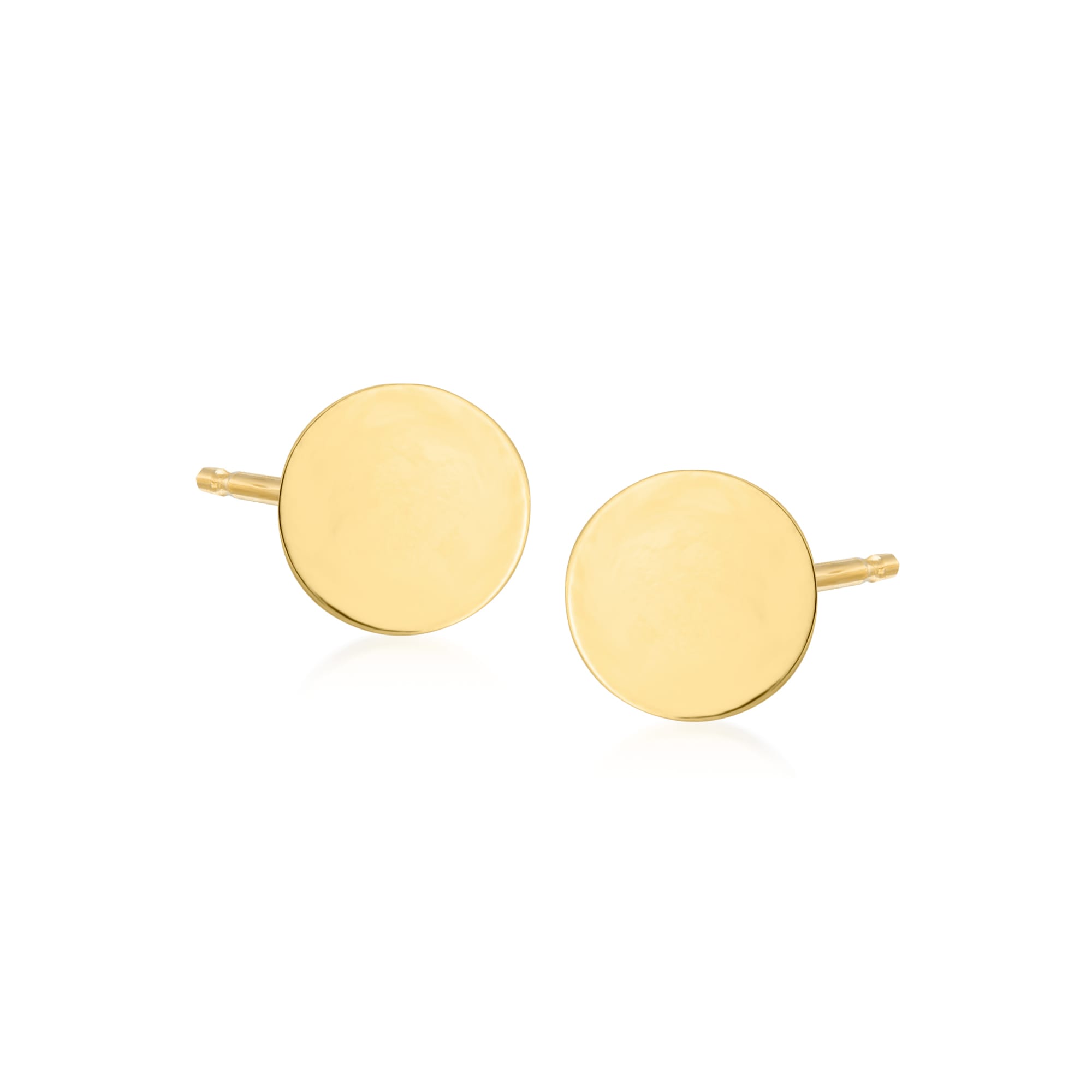 Gold flat circle earrings store