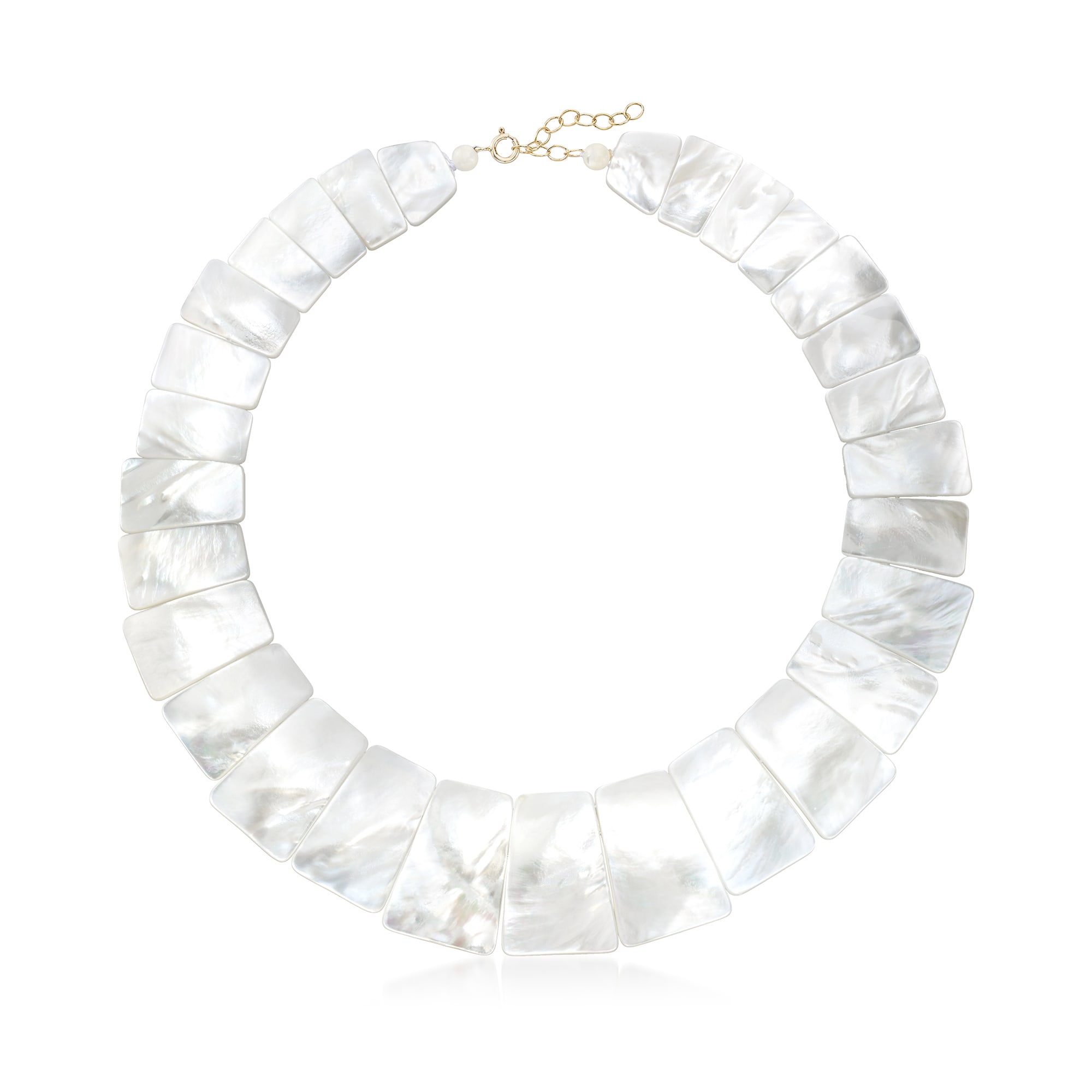 Graduated Mother-Of-Pearl Collar Necklace with 14kt Yellow Gold | Ross ...