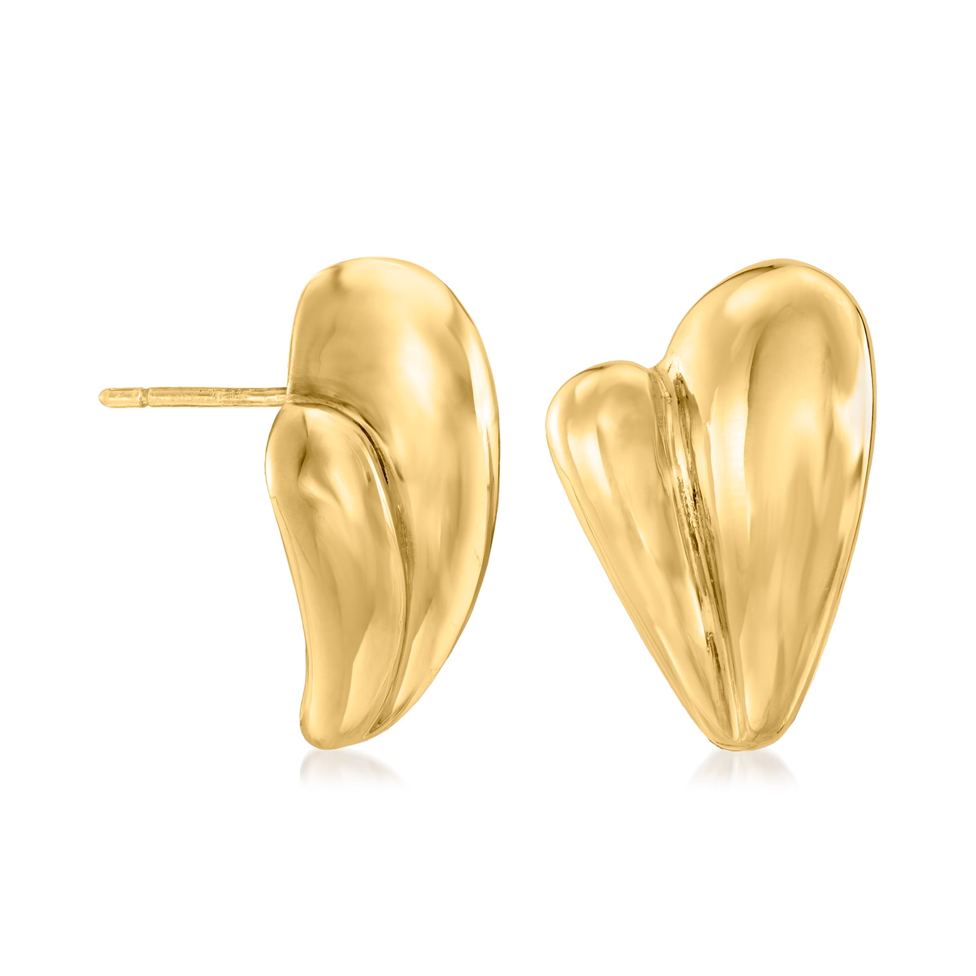 Italian 14kt Yellow Gold Heart Earrings | Ross-Simons