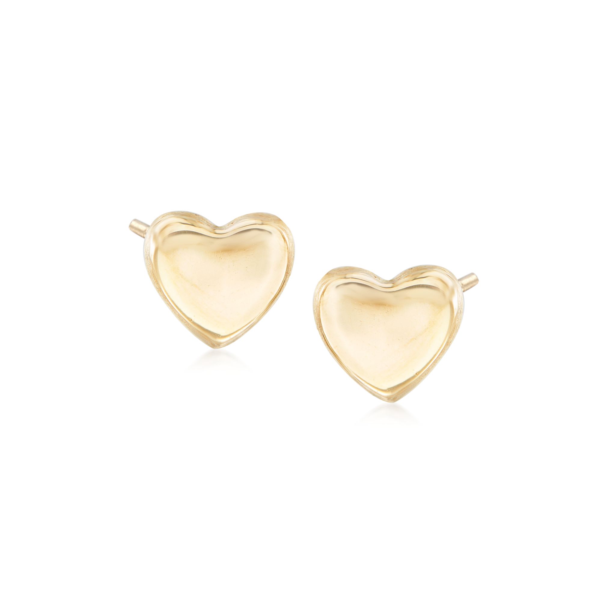 Italian 14kt Yellow Gold Heart Stud Earrings | Ross-Simons