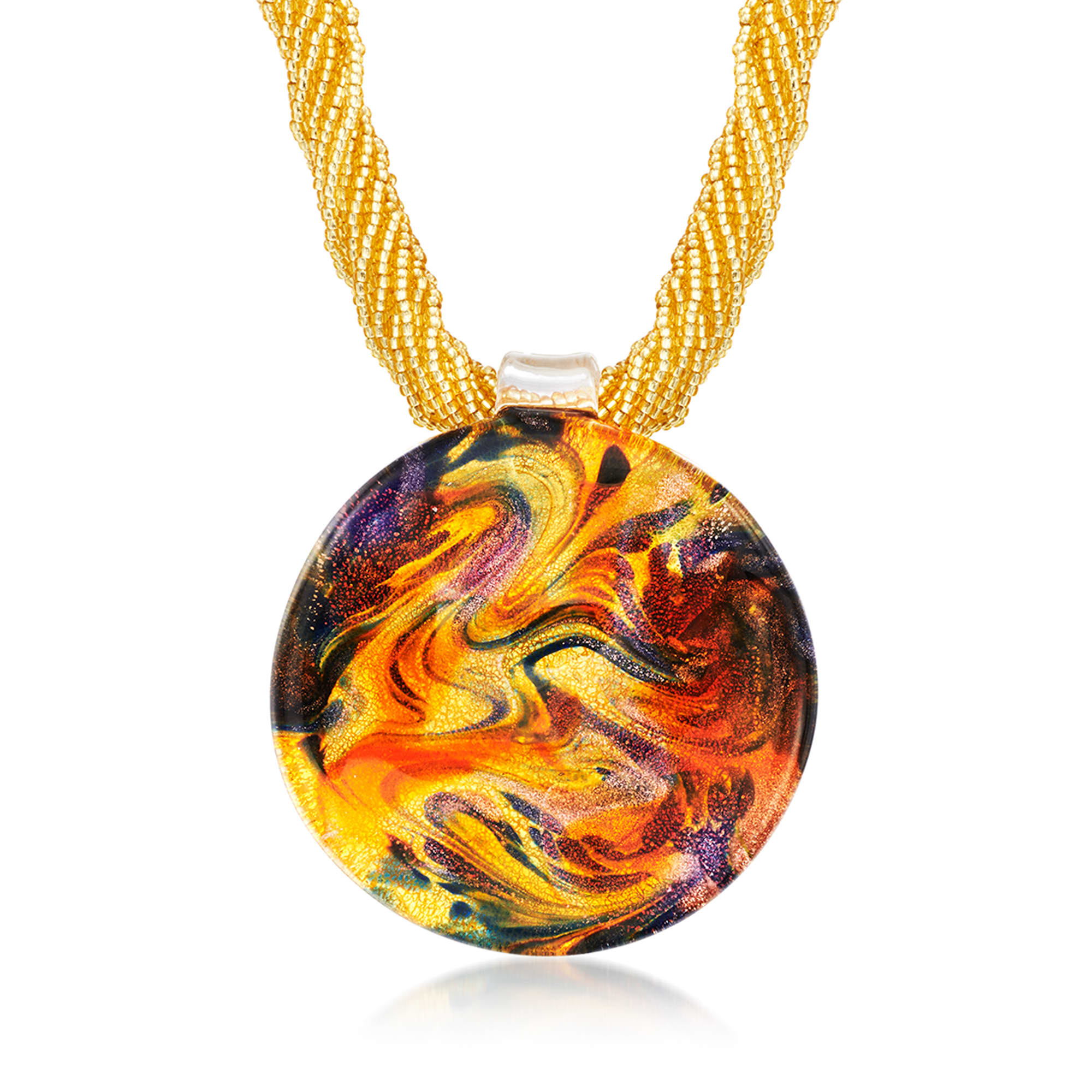 Necklaces in Original Murano Glass: Pendant collection Necklace Artists  Masters - Klimt- Orignal Murano Glass OMG