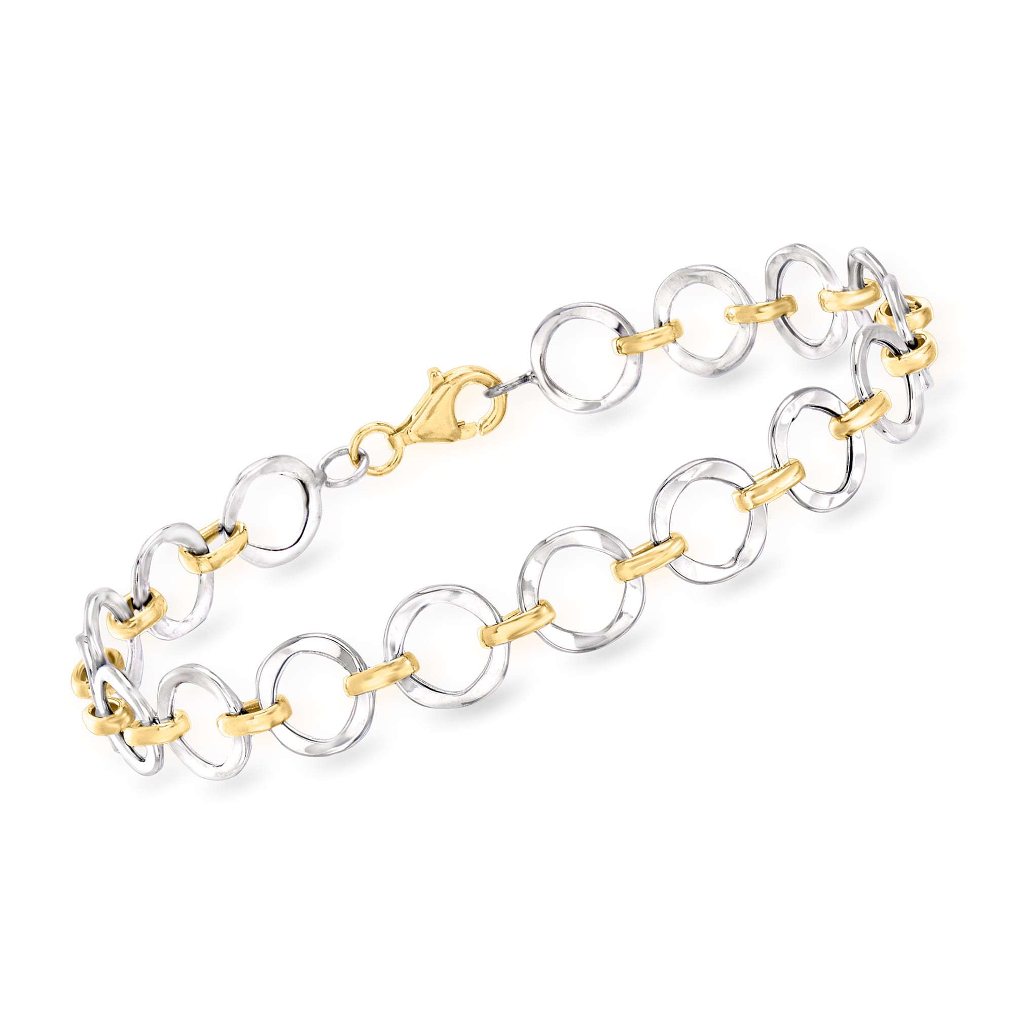Gold circle link bracelet deals