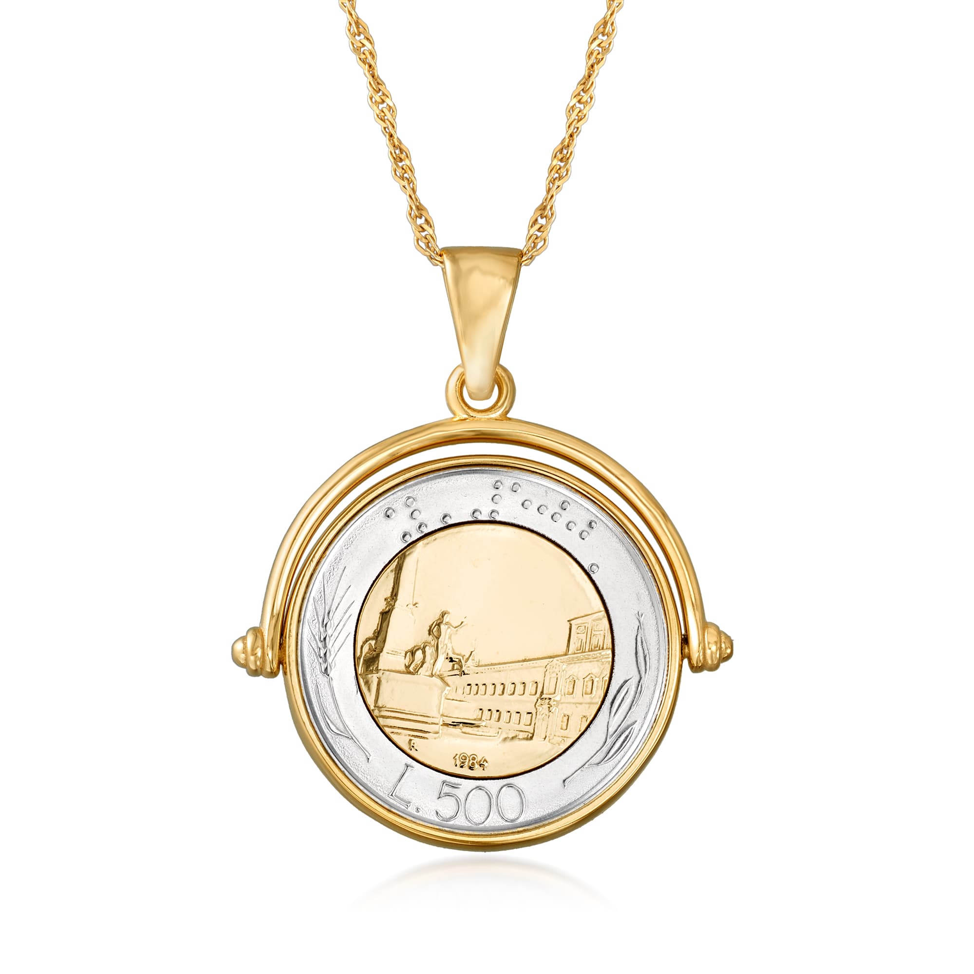 Gold lira sales coin necklace