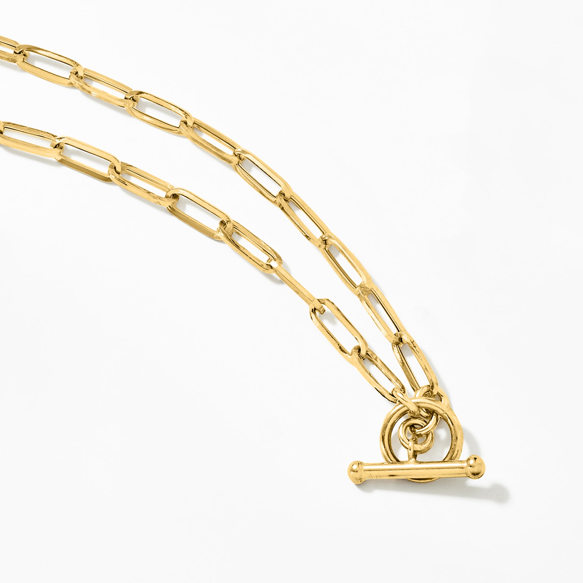 14K Yellow Gold Diamond Toggle Clasp Paperclip Bracelet – Maurice's Jewelers