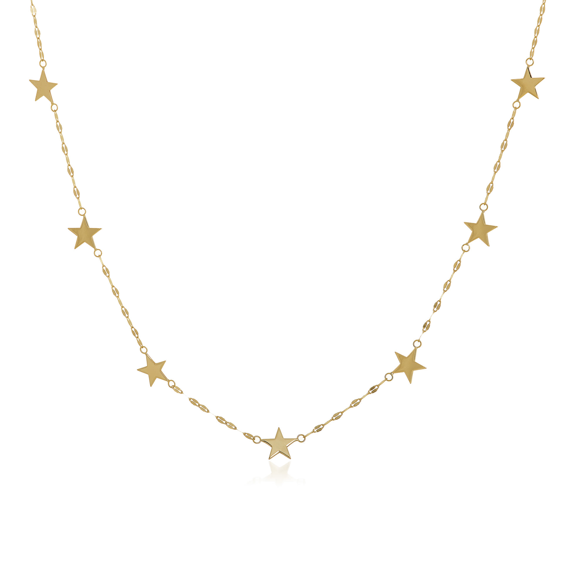14kt Yellow Gold Seven Star Station Necklace | Ross-Simons