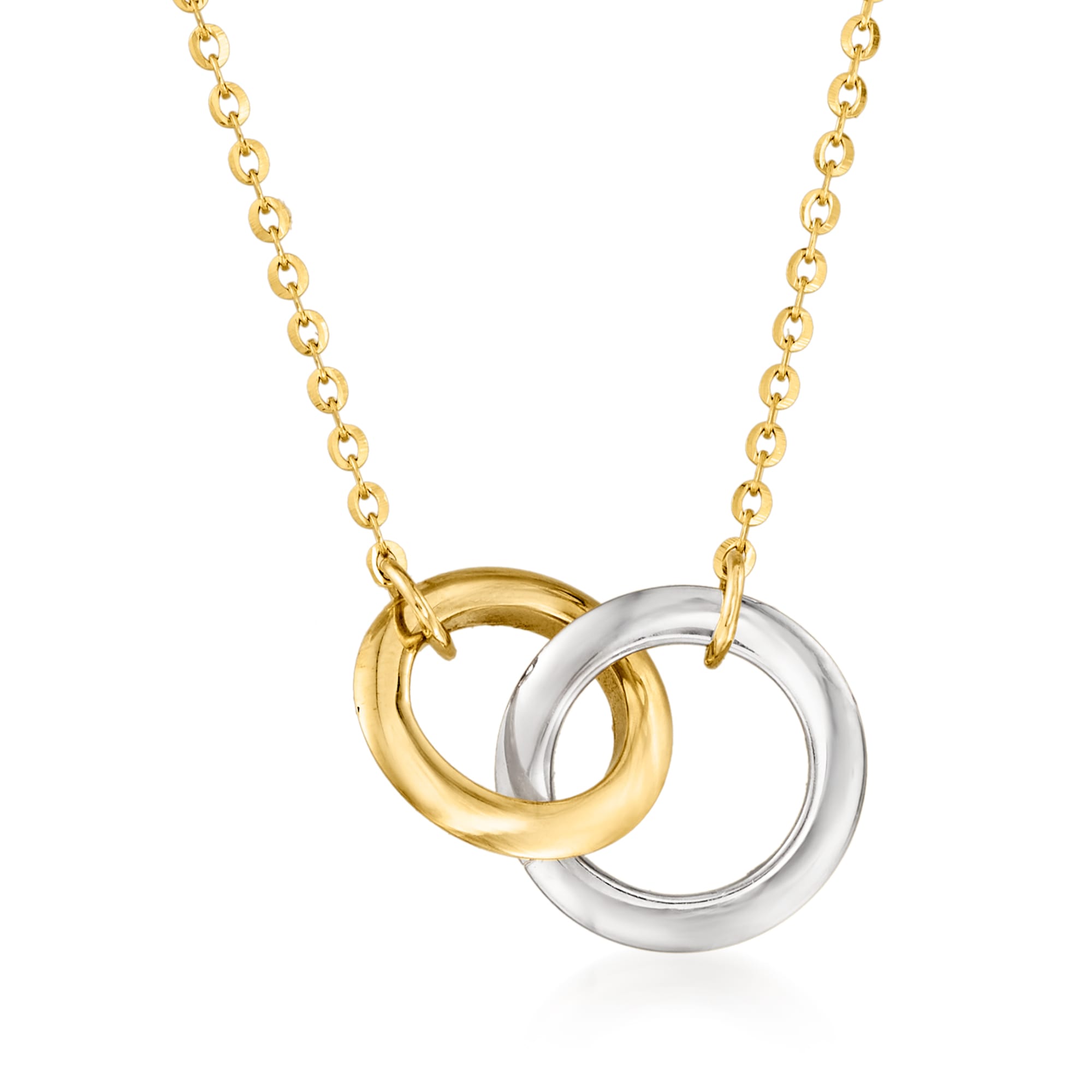 Two circle outlet necklace gold